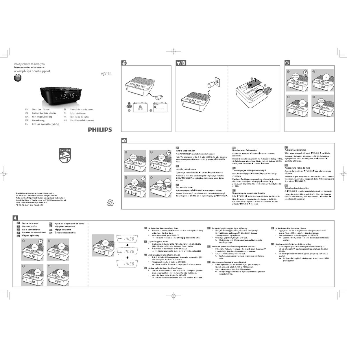 PHILIPS AJ3116 - Radio réveil