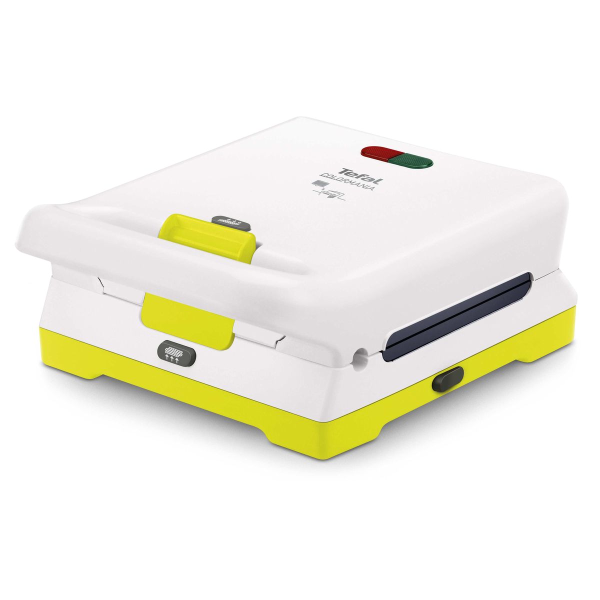 TEFAL Gaufrier WD311112 Colormania Blanc Vert Cactus Plaque 2 Gaufres 750W