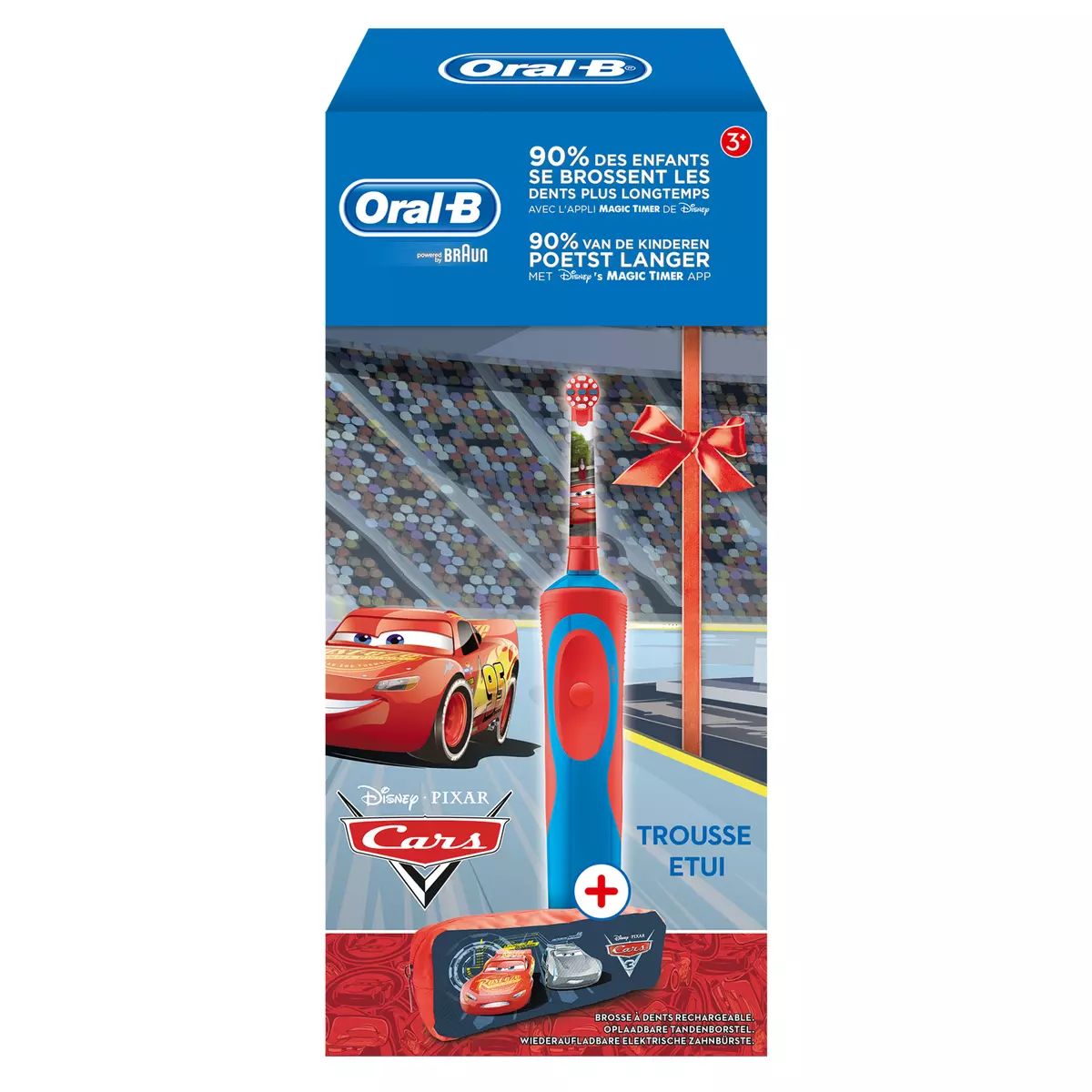 ORAL B Brosse à dents électrique Stages Power Cars D12.513 + trousse Disney cars