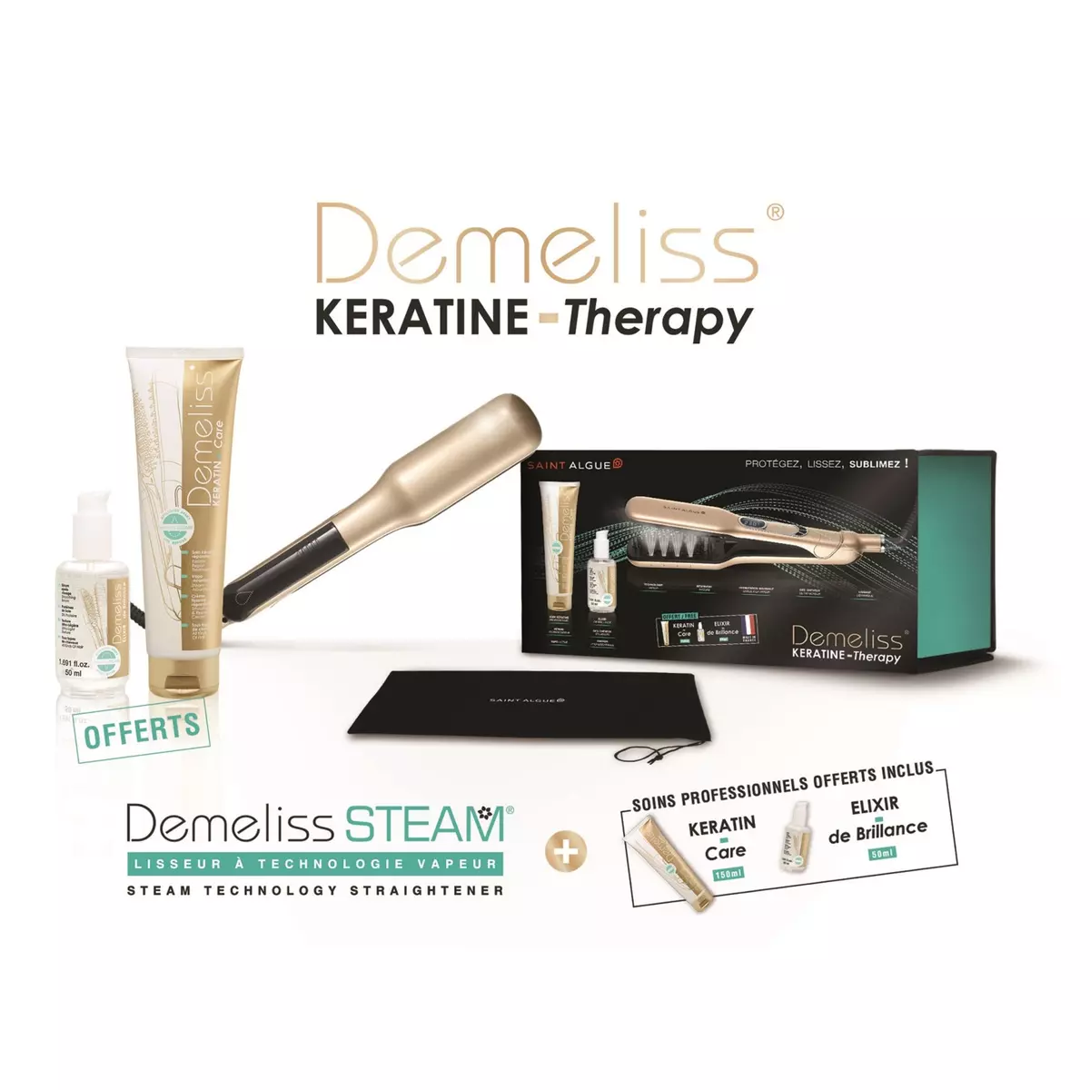 ST ALGUE Lisseur coffret Demeliss Steam Keratine Therapy - SA162