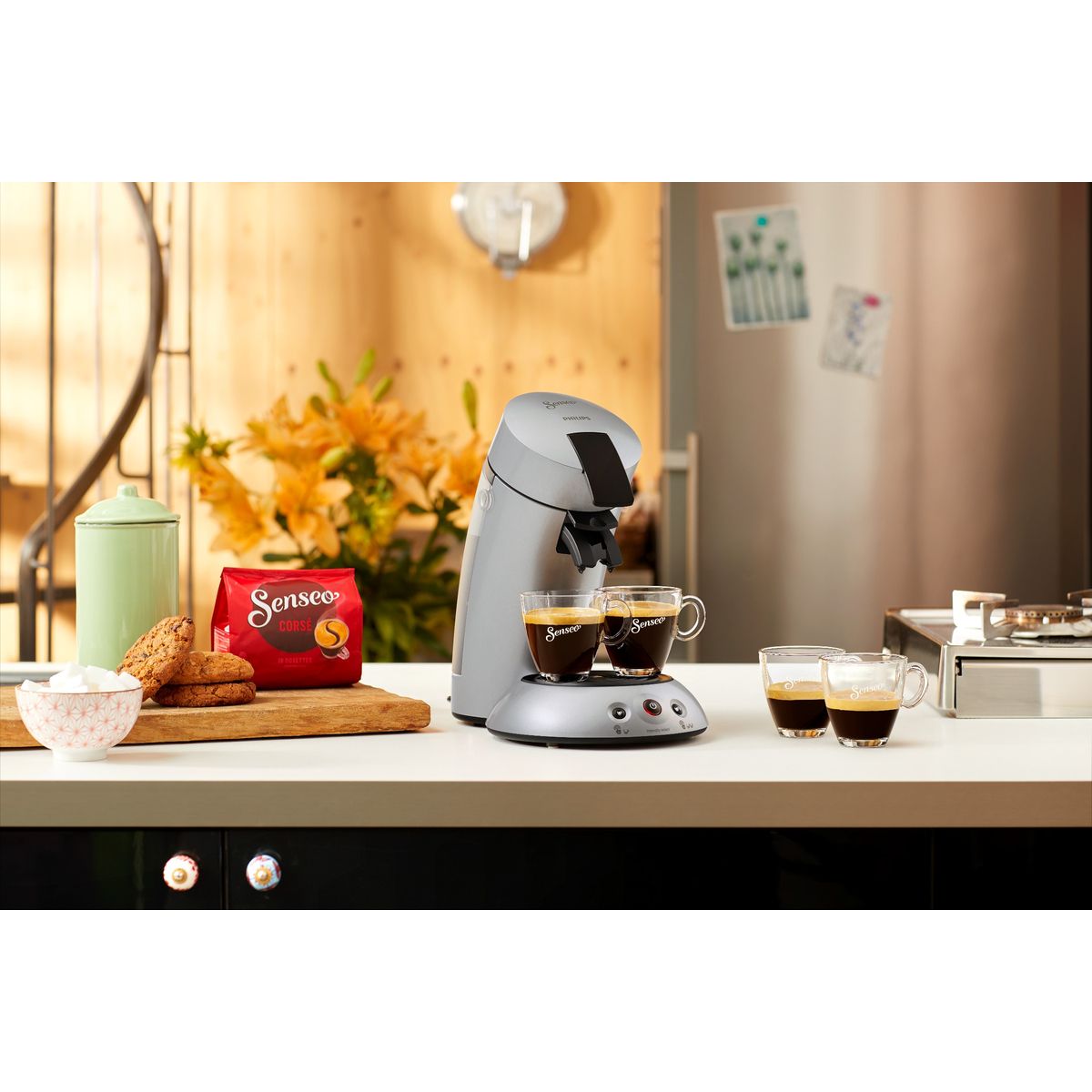 PHILIPS Cafetière à dosettes Senseo HD6556/59 Original Argent