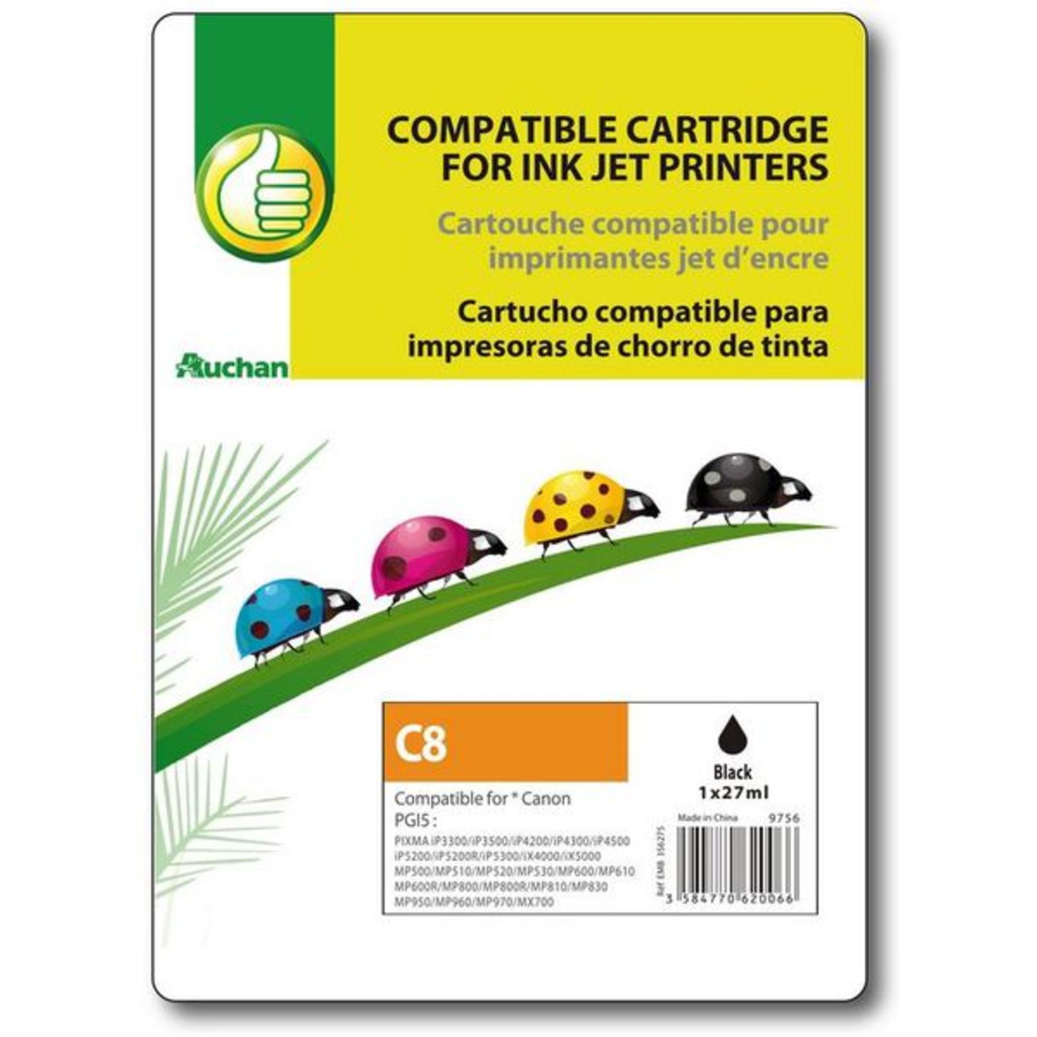 Lot De 5 Cartouches Génériques Pour Imprimante Canon PGI5 BK Et CLI8 - Compatible PIXMA MP600 - Neuf