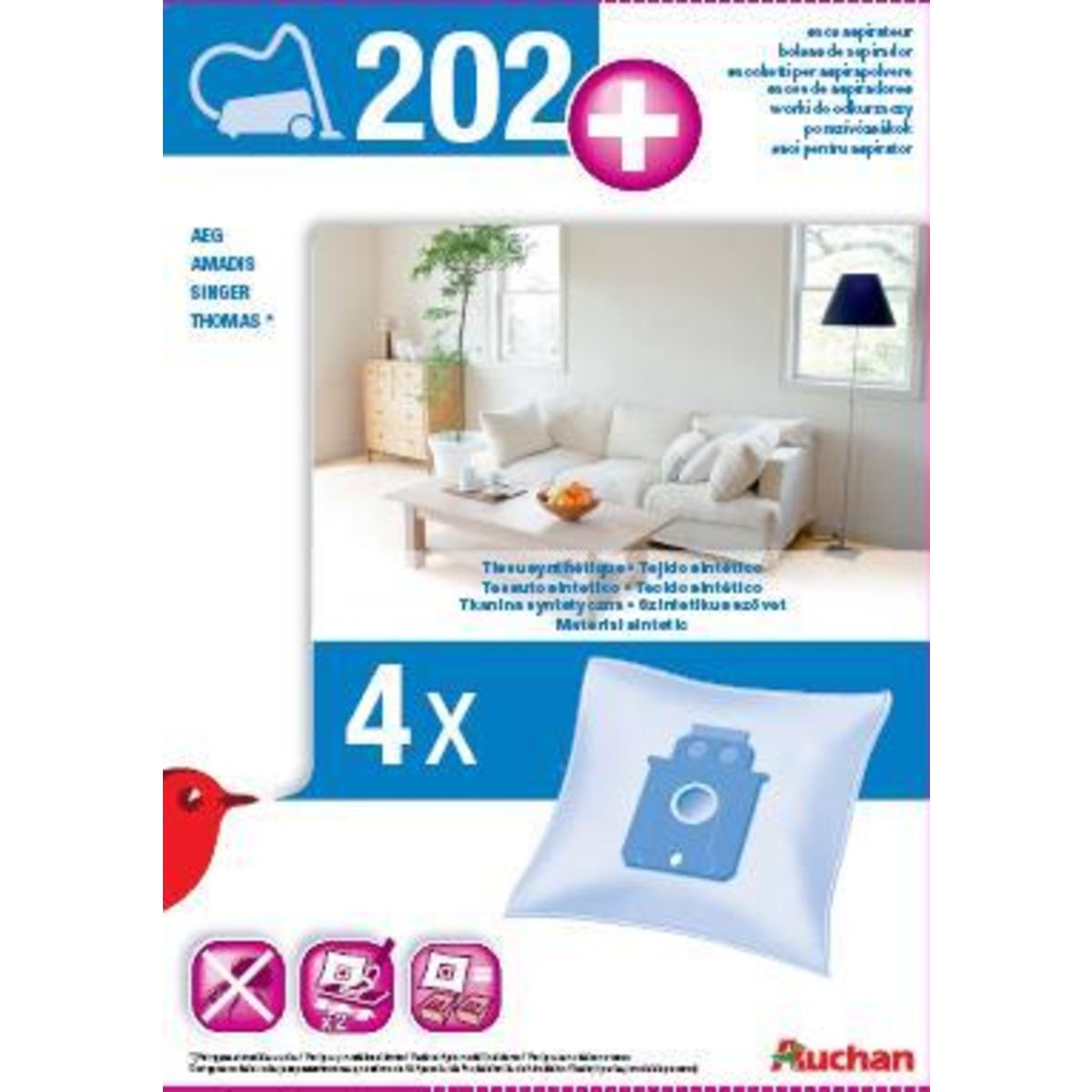 AUCHAN Sac Aspirateur AUC 202+ 202
