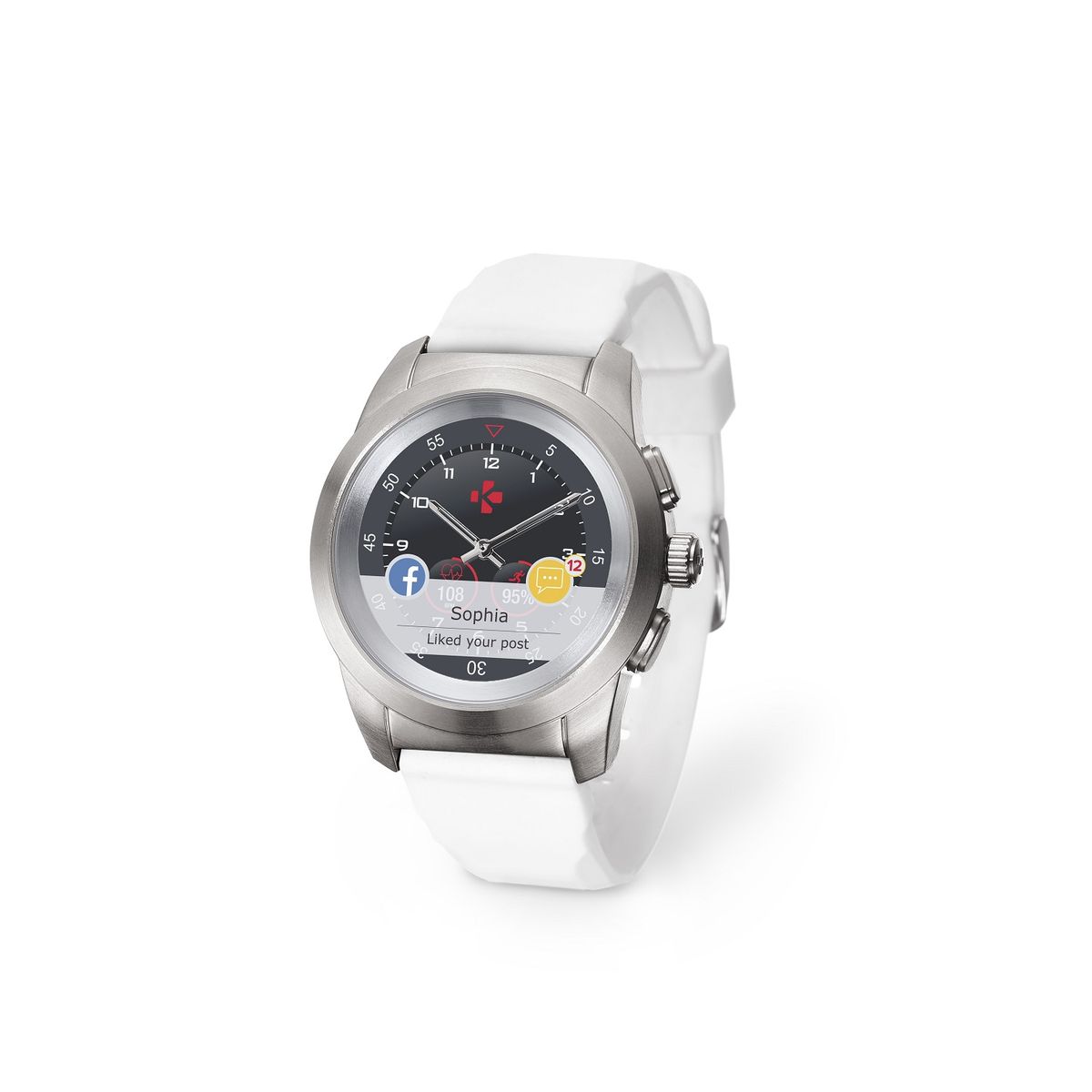 KRONOZ Montre connectée - Hybride Ze Time - Bluetooth - Blanc