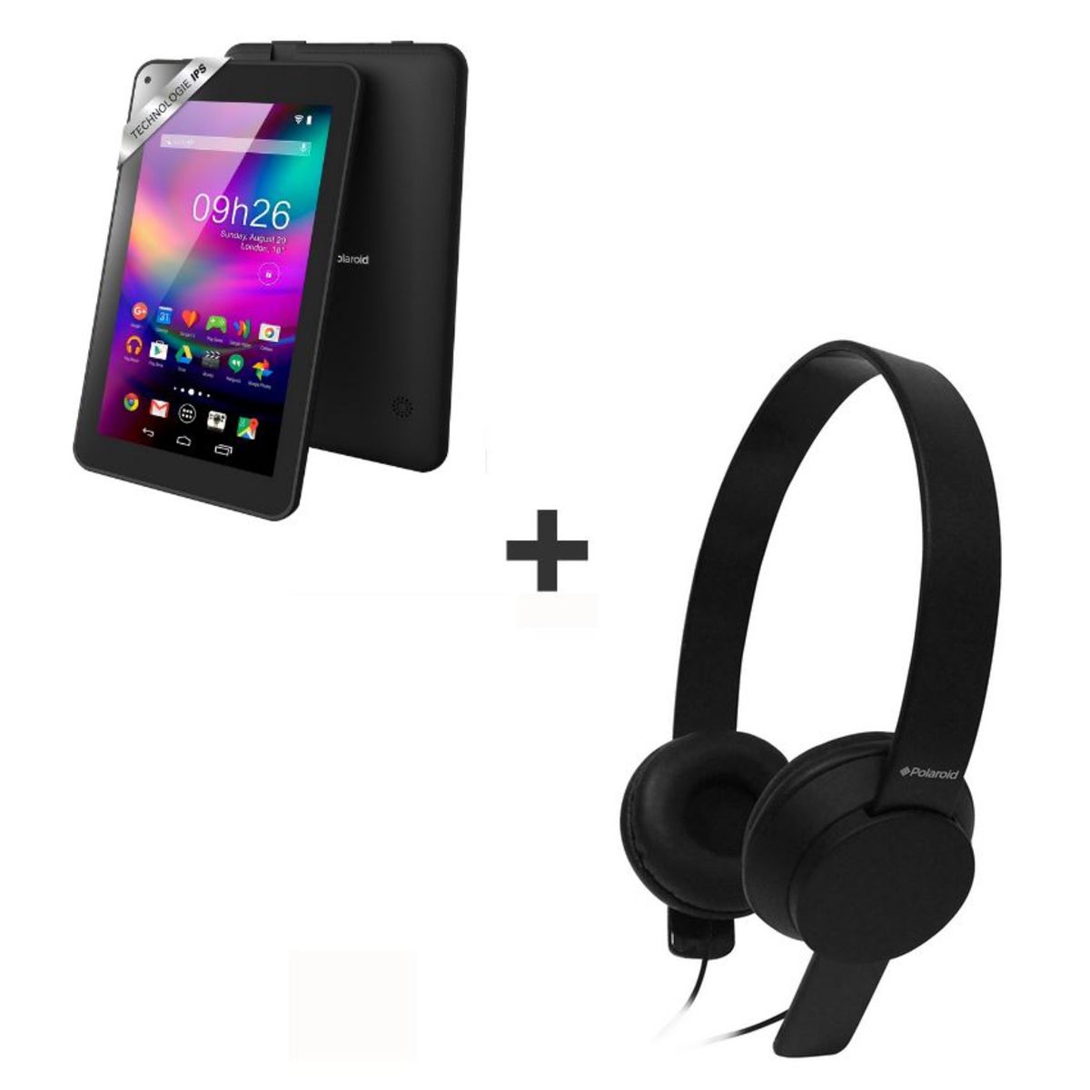 POLAROID Tablette Bundle Infinite+ avec casque audio 8 Go - Noir