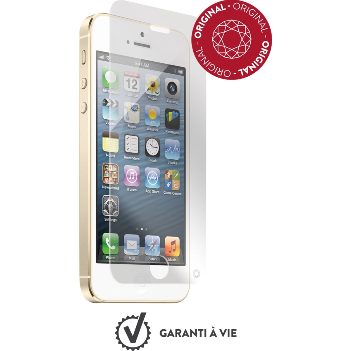 FORCEGLASS Protection d'écran en verre trempé pour iPhone 5/5S/5E/5C Plus et kit de pose