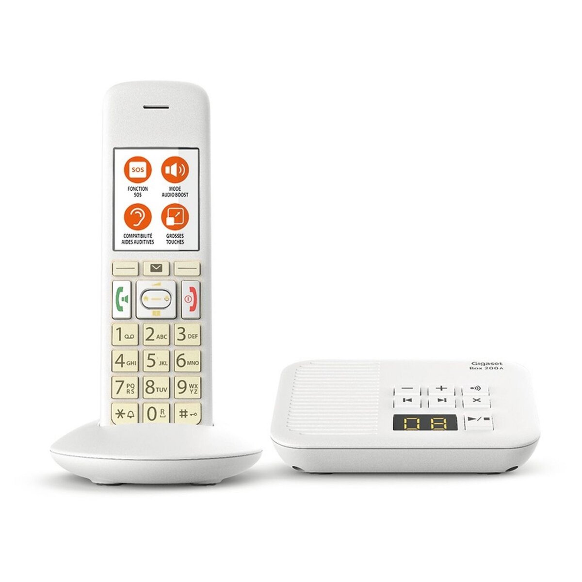 GIGASET Téléphone fixe - E370A - Blanc - Répondeur