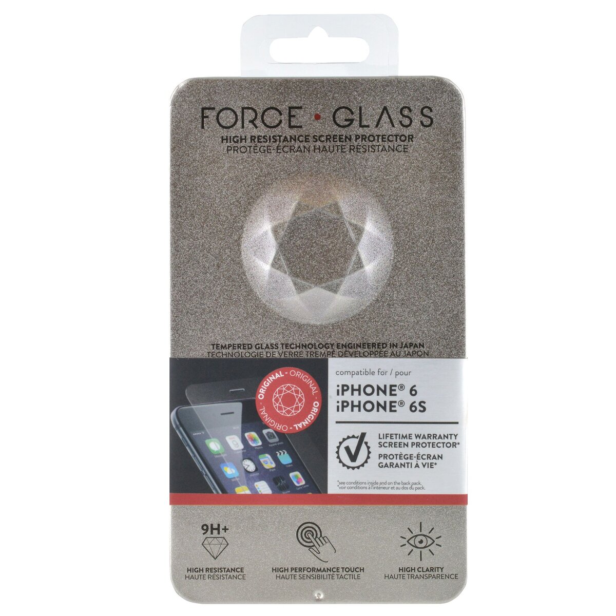 FORCEGLASS Protège-écran en verre trempé Force Glass pour iPhone 6/6S