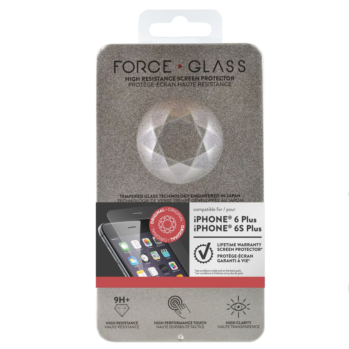 FORCEGLASS Protège-écran en verre trempé Force Glass pour iPhone 6 Plus/6S Plus