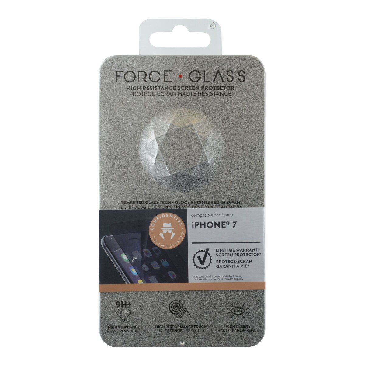 FORCEGLASS Protège-écran en verre trempé Force Glass fumé pour iPhone 7