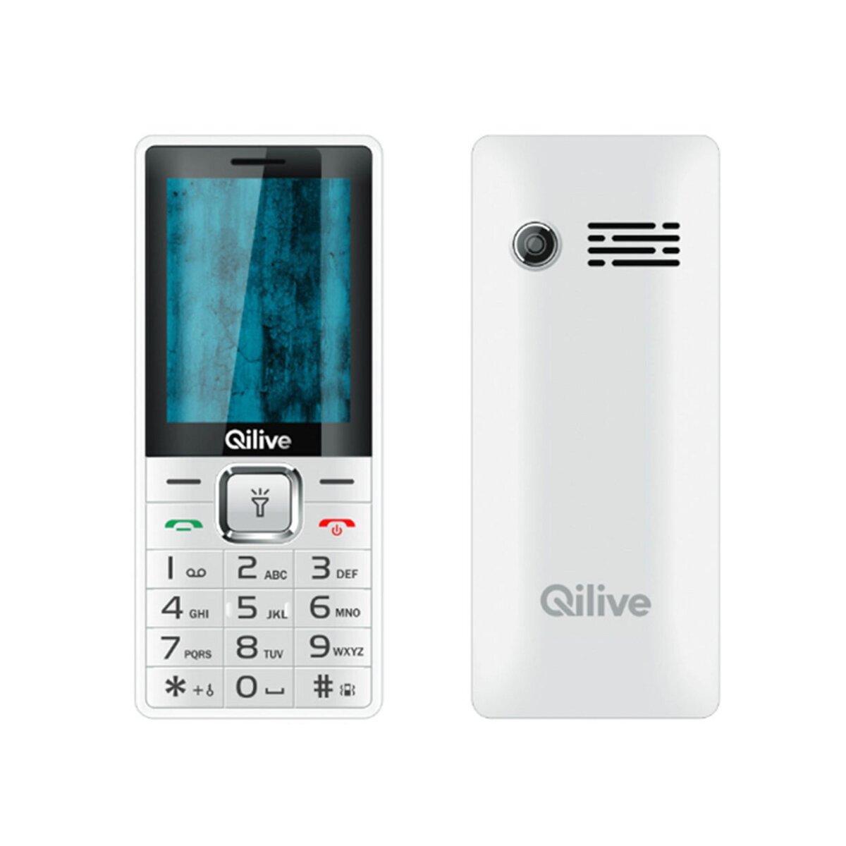 QILIVE Téléphone portable BIG SCREEN 868180 - Double SIM - Blanc