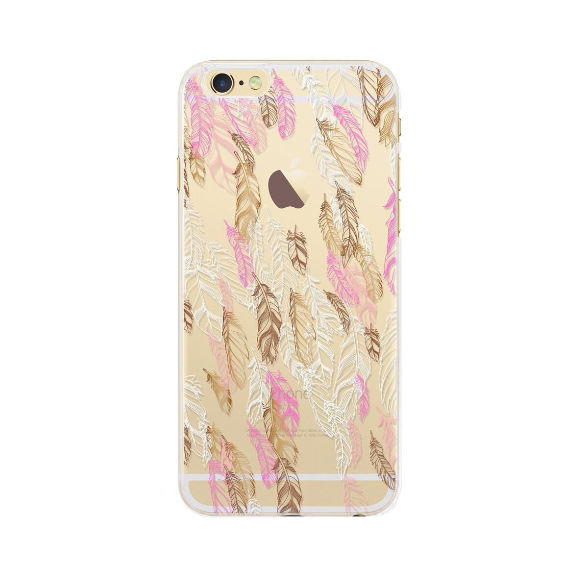 BIGBEN Coque plumes iphone6/6S gold - COVPLUMESIP6G