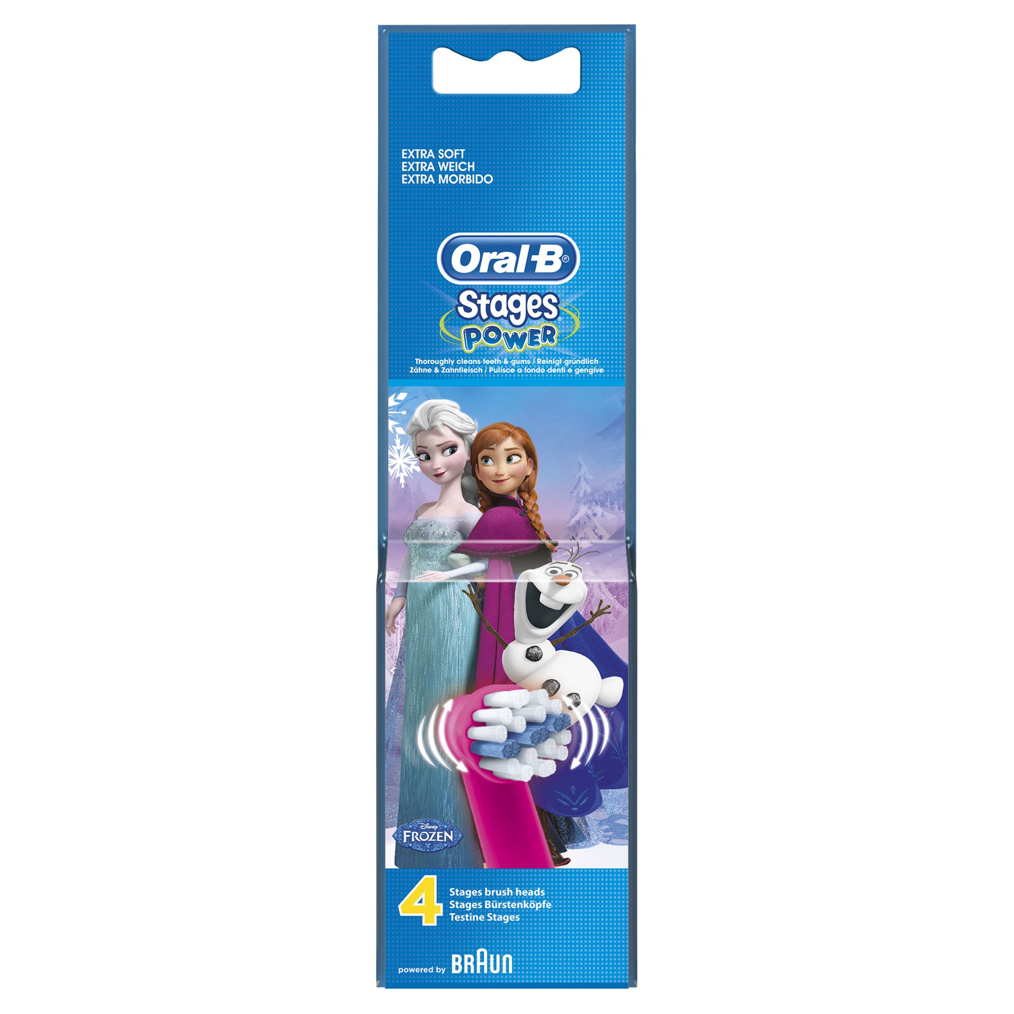 ORAL-B Lot de 4 têtes de brosse à dents EB10X4 Stages Power, Reine des neiges