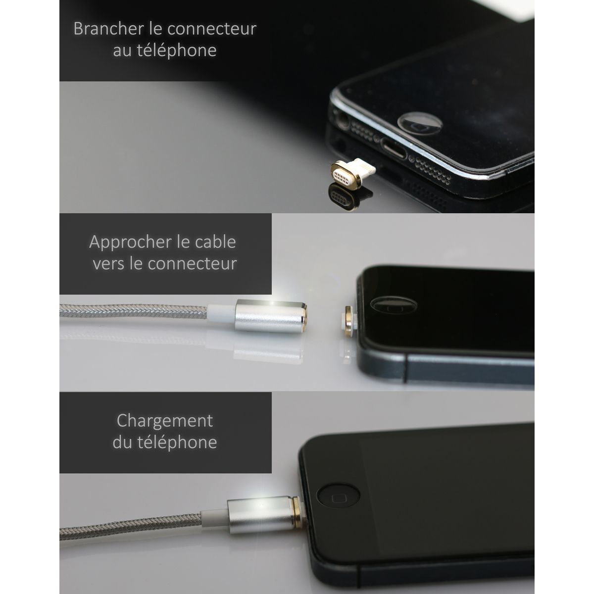IMAXS Chargeur magnétique + Câble micro-USB pour iPhone