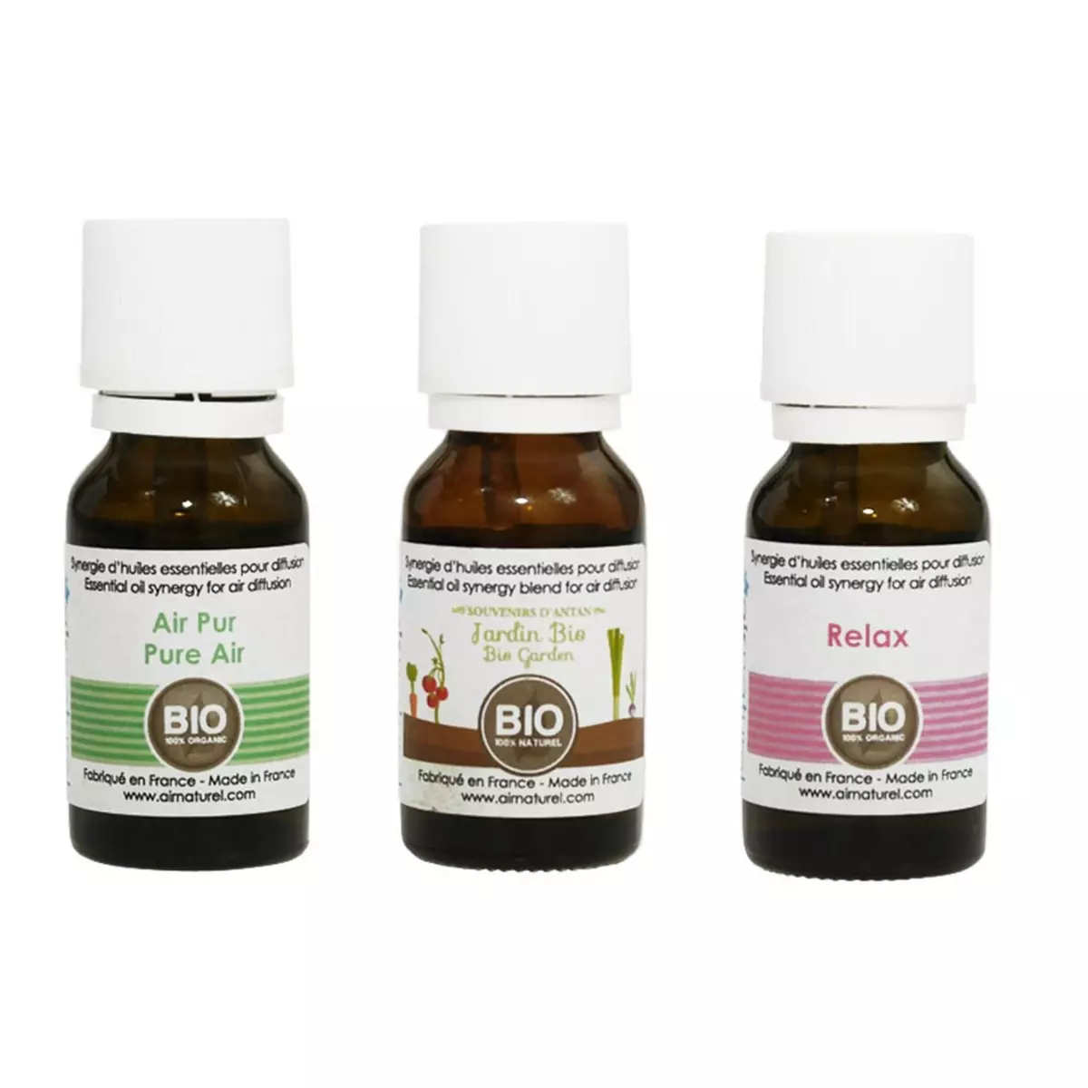 Coffret 3 huiles essentielles BIO 100% naturelles PA3HE01