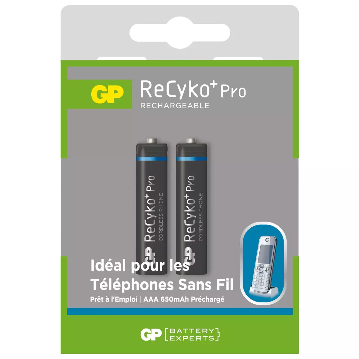 GP Piles rechargeables Recyko Pro pour téléphone sans fil