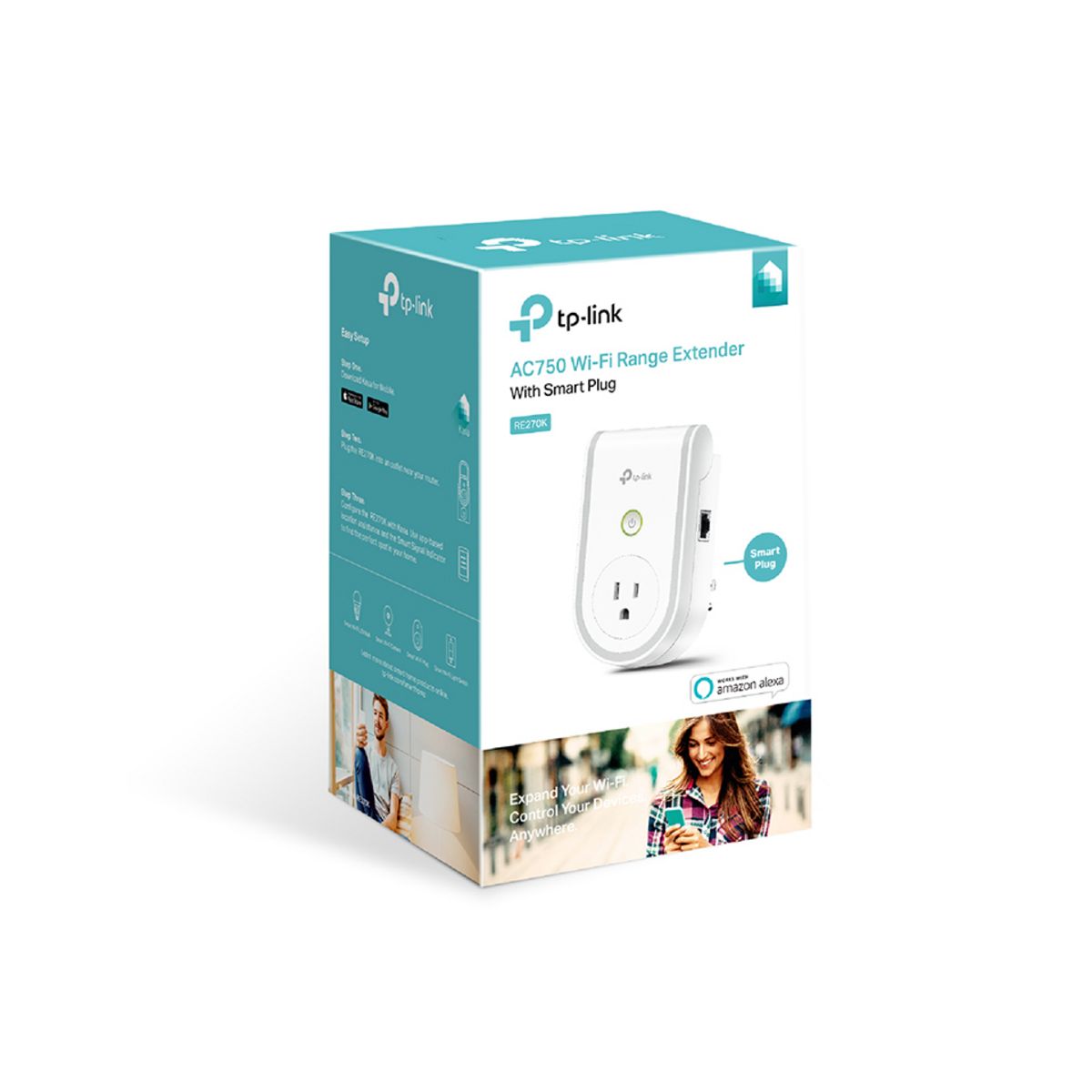 TP-LINK Répéteur Wi-Fi AC750 avec prise connectée - RE270K