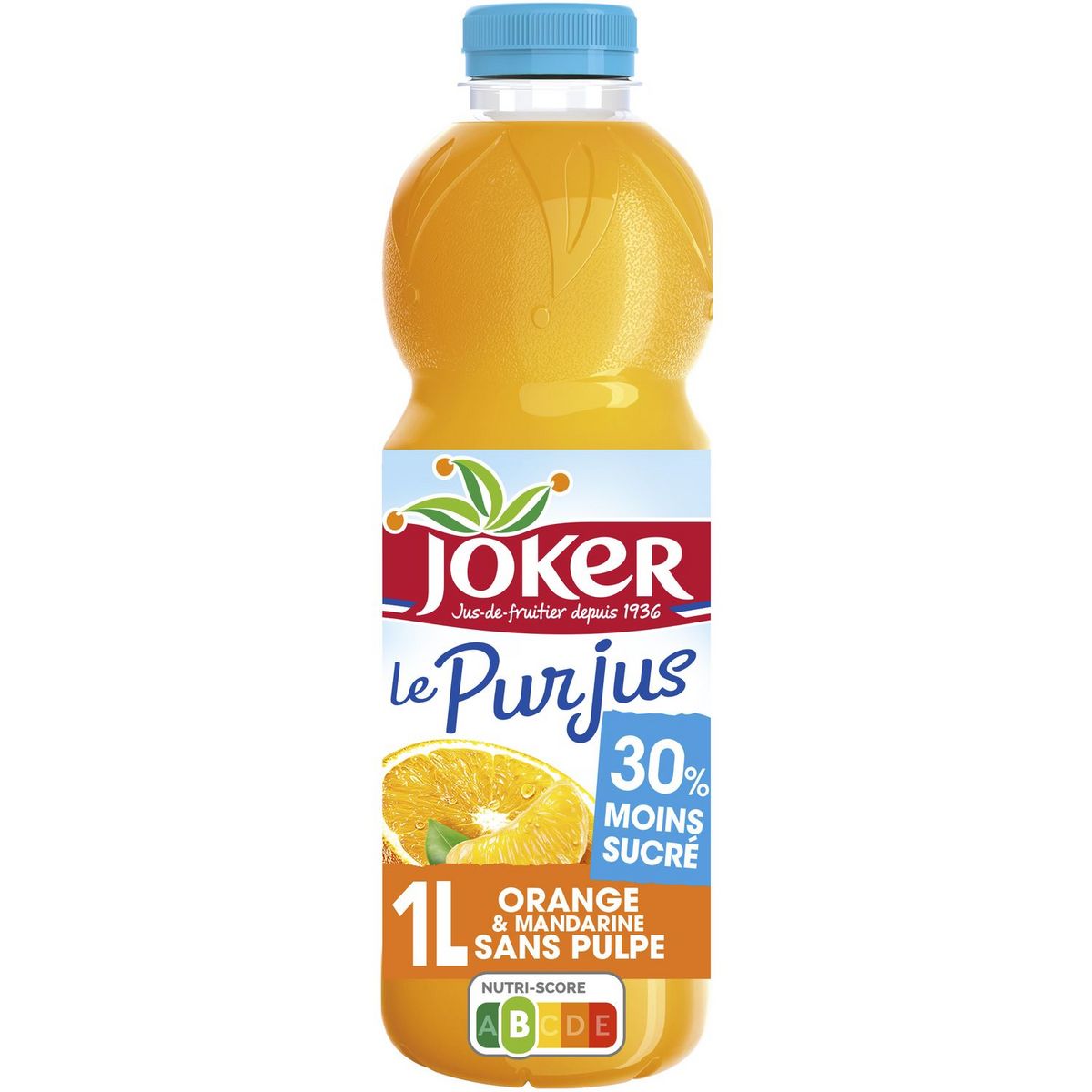 JOKER Le pur jus 30% moins sucré orange 1l