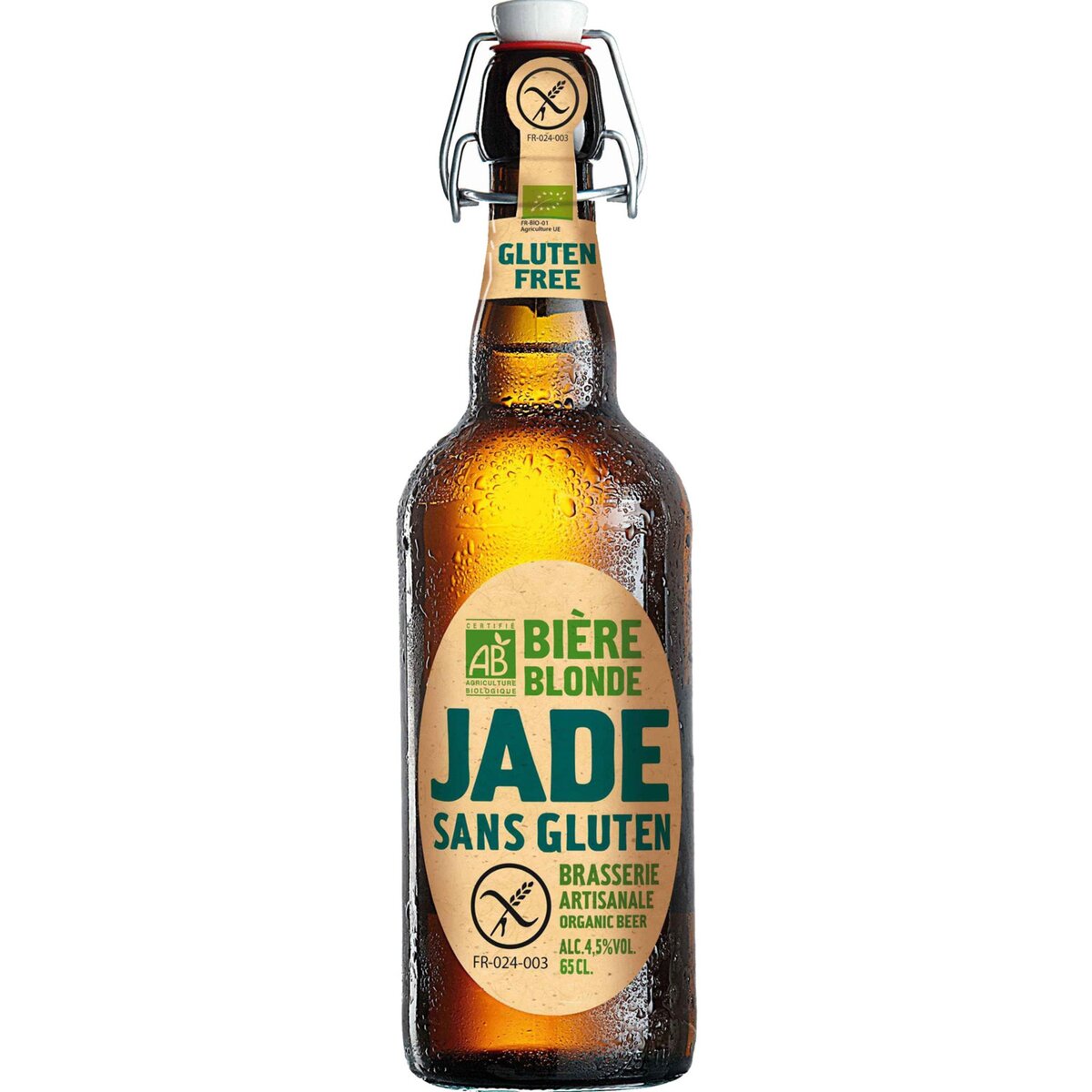 JADE Jade Bière blonde sans gluten bio 4,5% 65cl