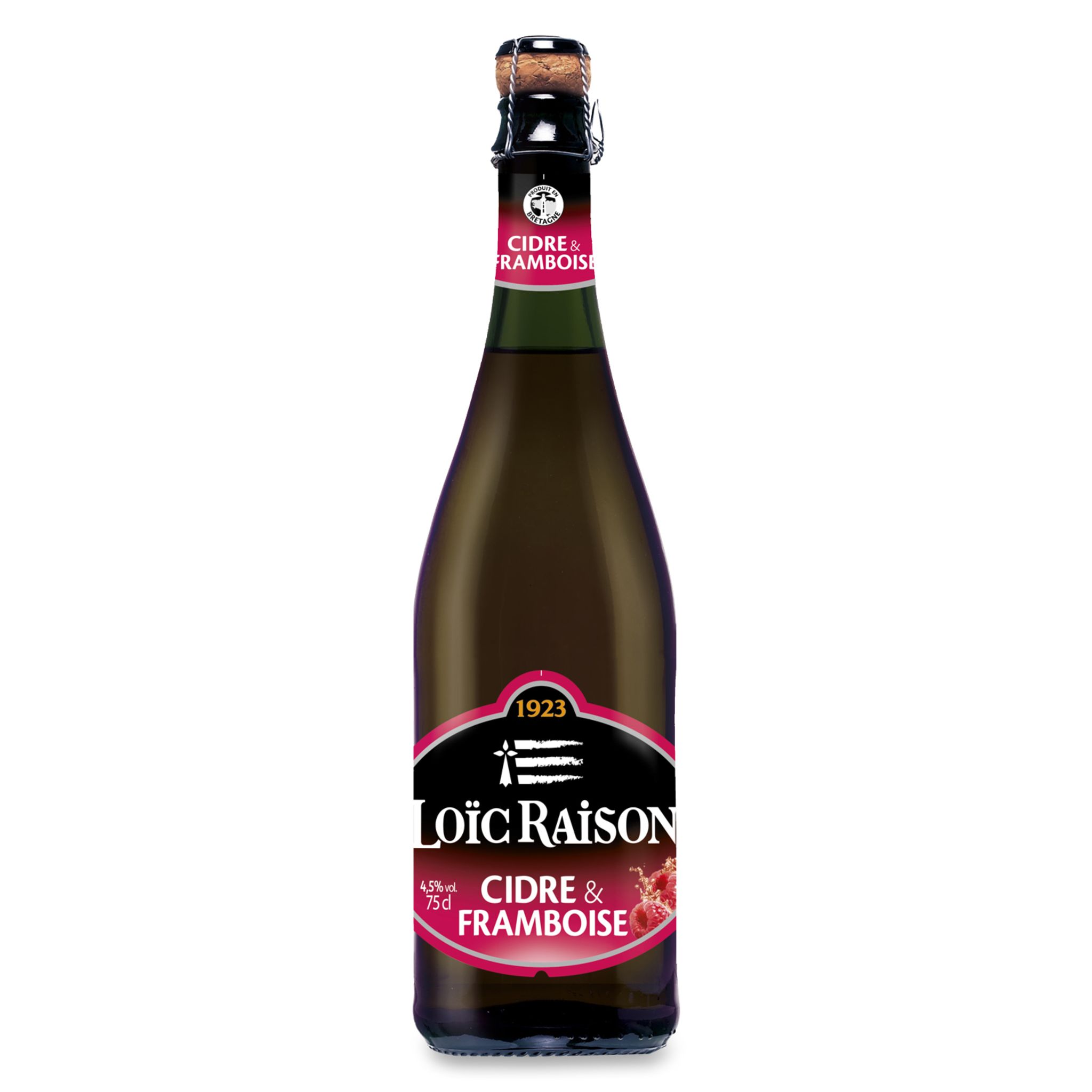 LOIC RAISON Loïc Raison cidre framboise 4,5° -75cl pas cher - Auchan.fr