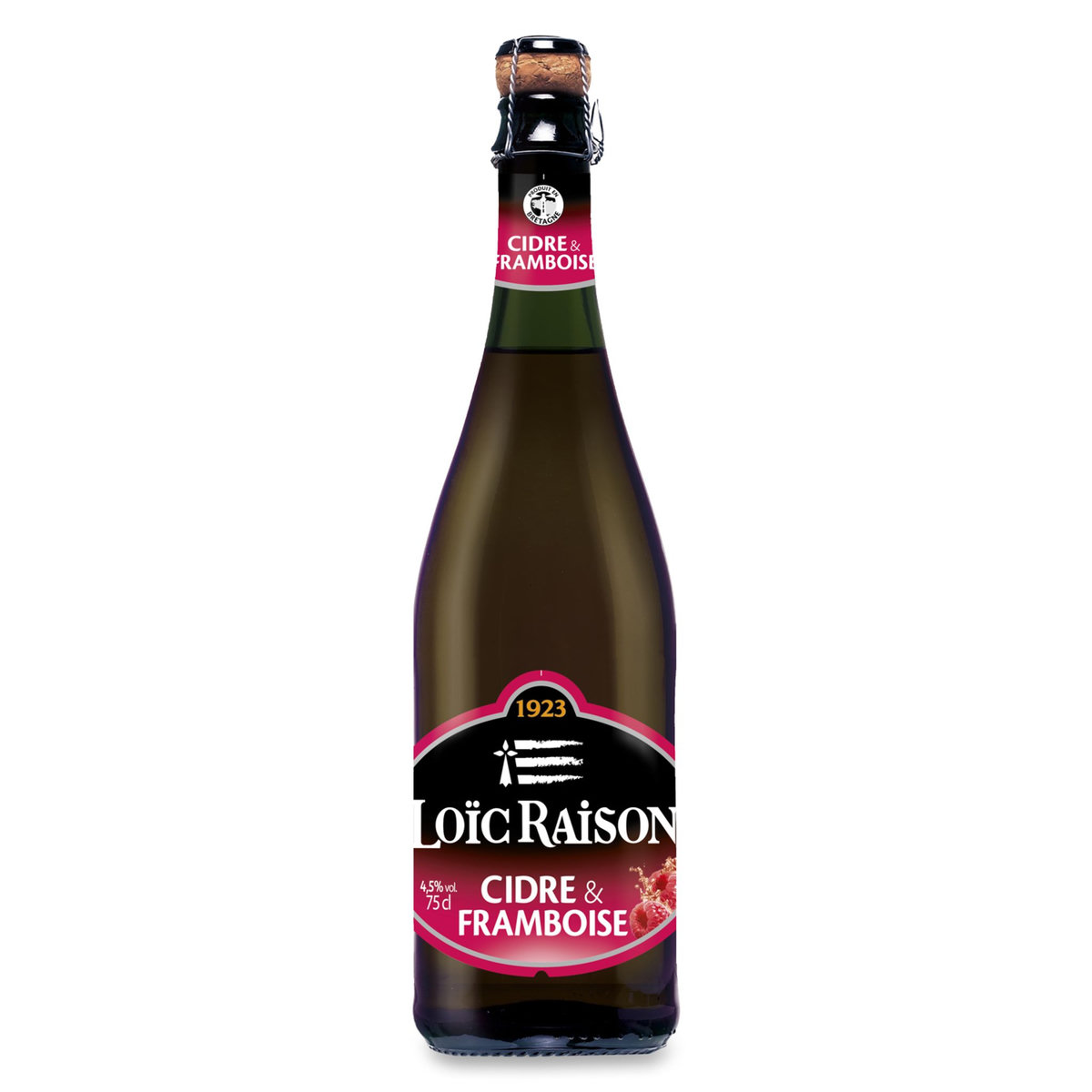 LOIC RAISON Loïc Raison cidre framboise 4,5° -75cl pas cher - Auchan.fr