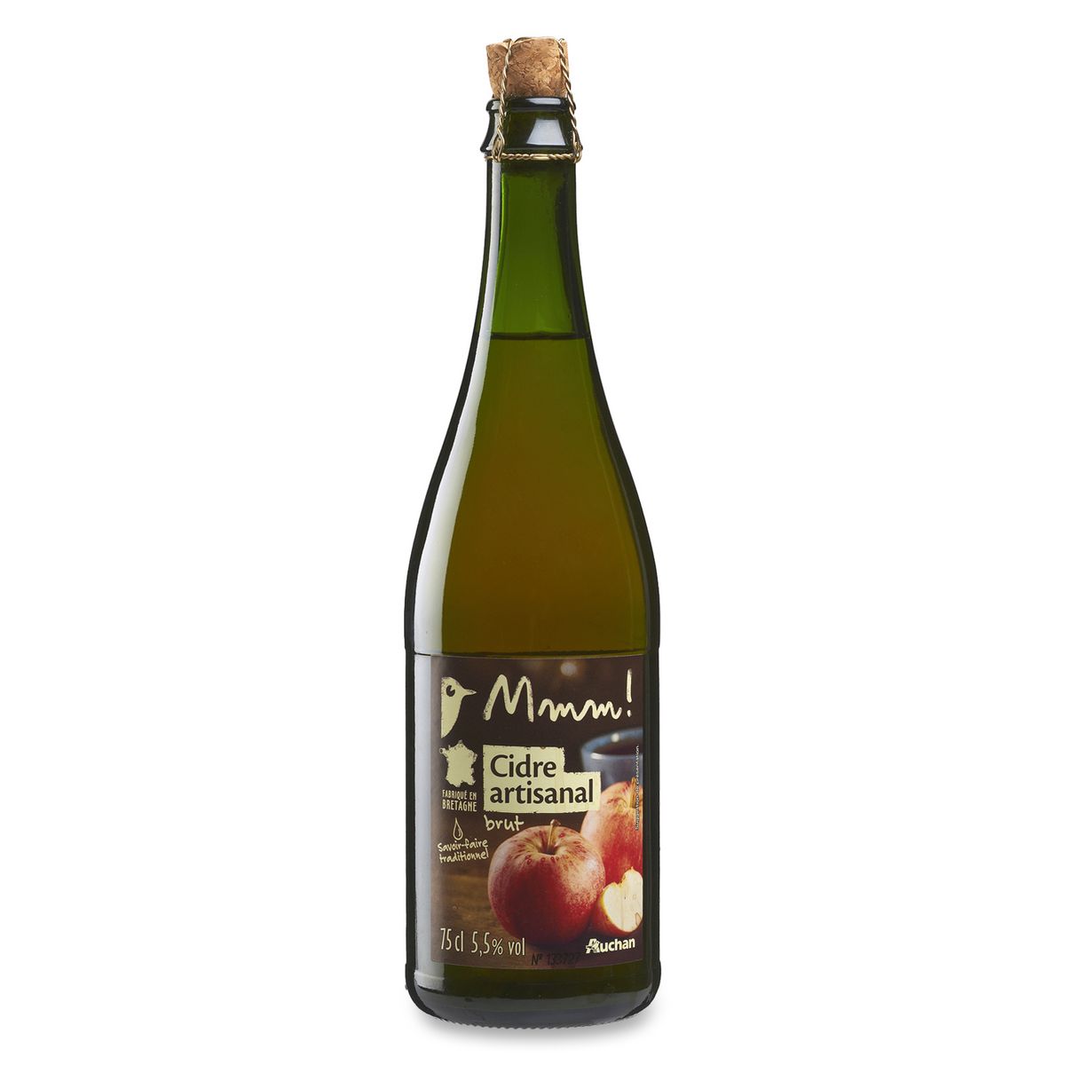 AUCHAN MMM! Cidre brut artisanal 5,5% 75cl