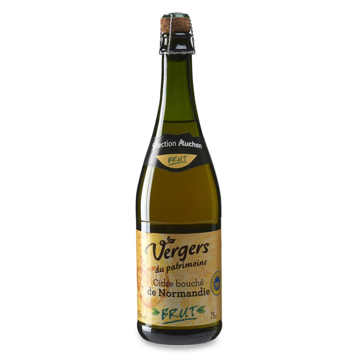 AUCHAN Cidre normand brut vergers du patrimoine 4,5% 75cl