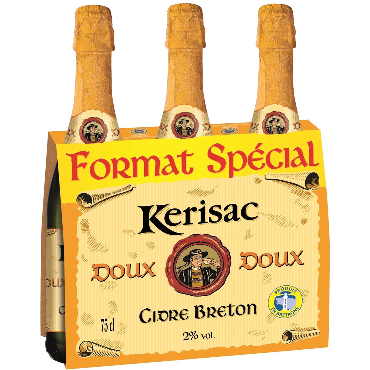 KERISAC Kerisac cidre bouché igp breton doux 2° -3x75cl spécial