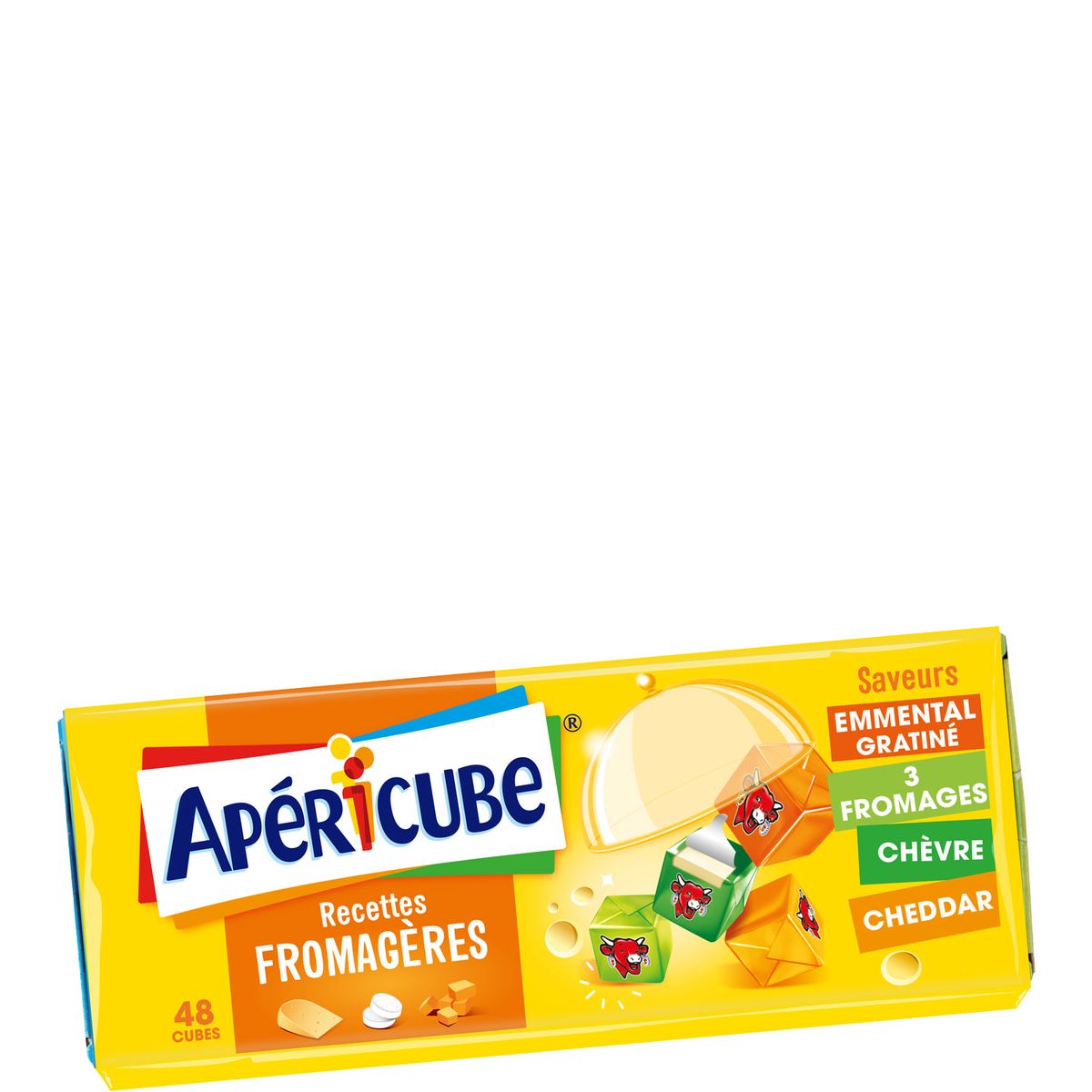 APERICUBE Apéricube emmental 3 fromages chèvre cheddar x48 -250g