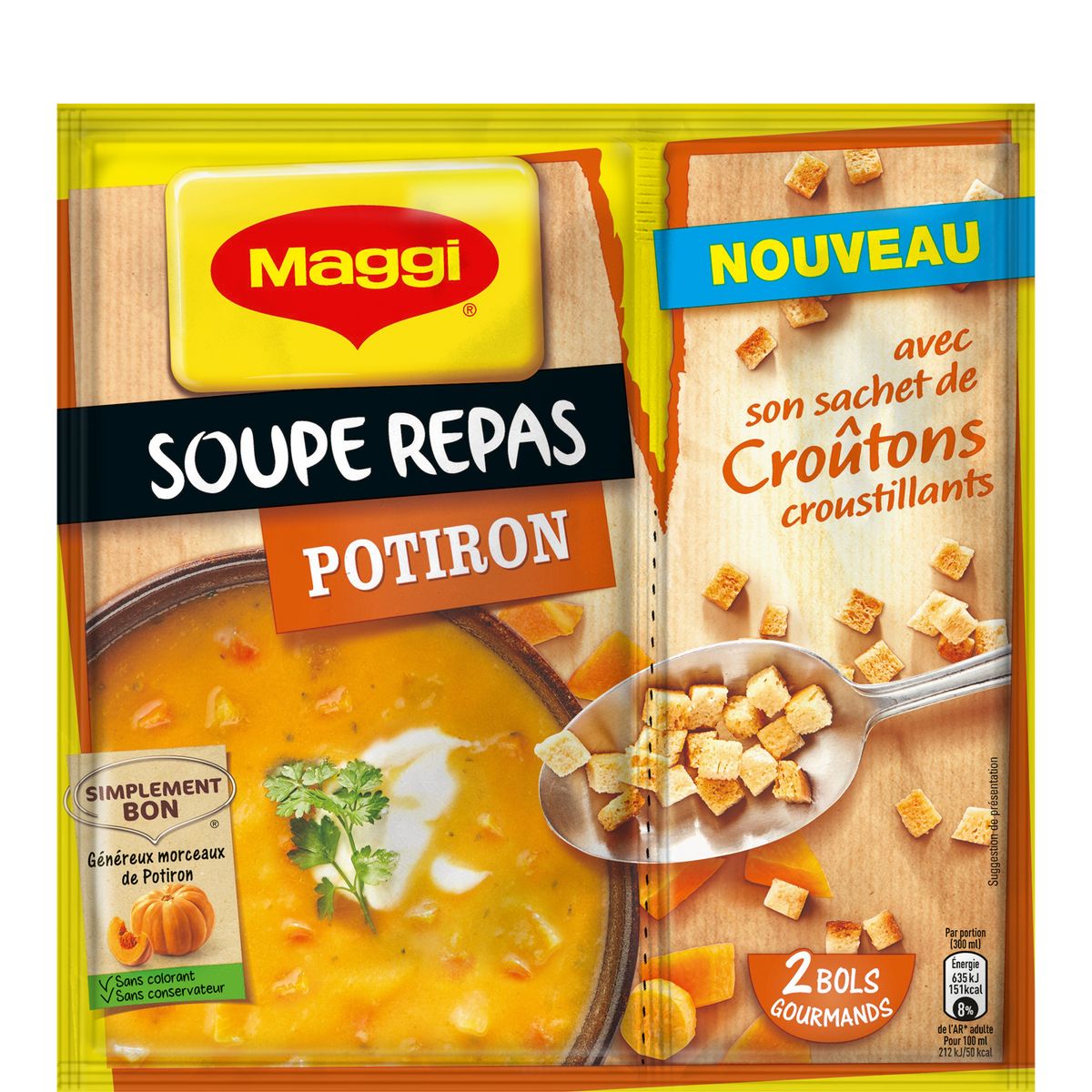 MAGGI Maggi soupe repas potirons avec croutons 75g