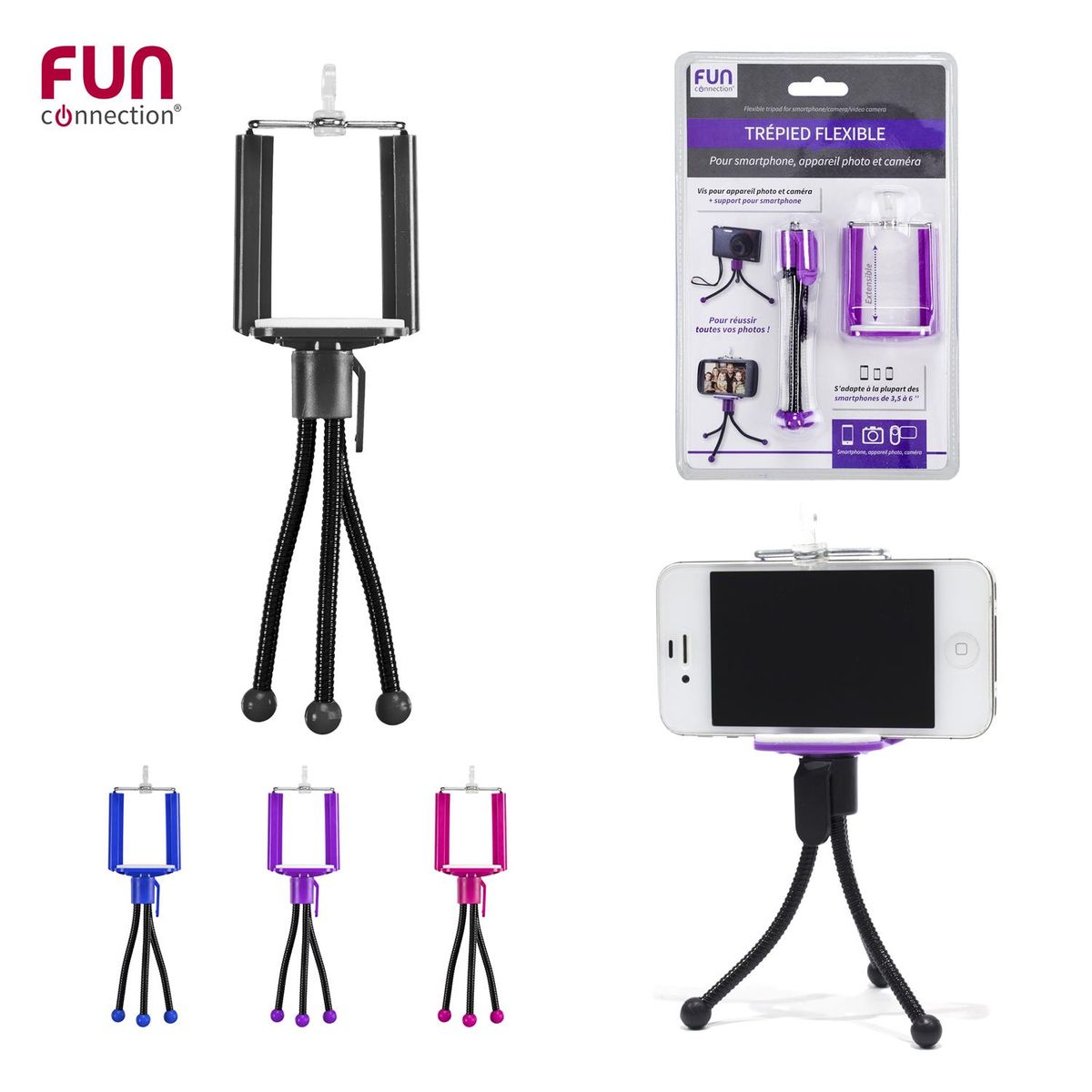 FUN CONNECTION Trépieds flexible pour smartphone - HT1130