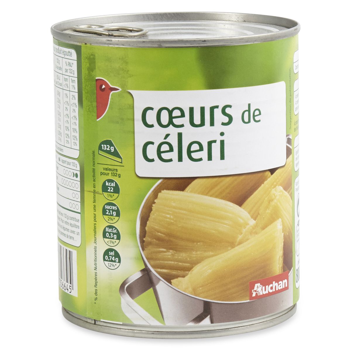 AUCHAN Cœurs de céleri 530g