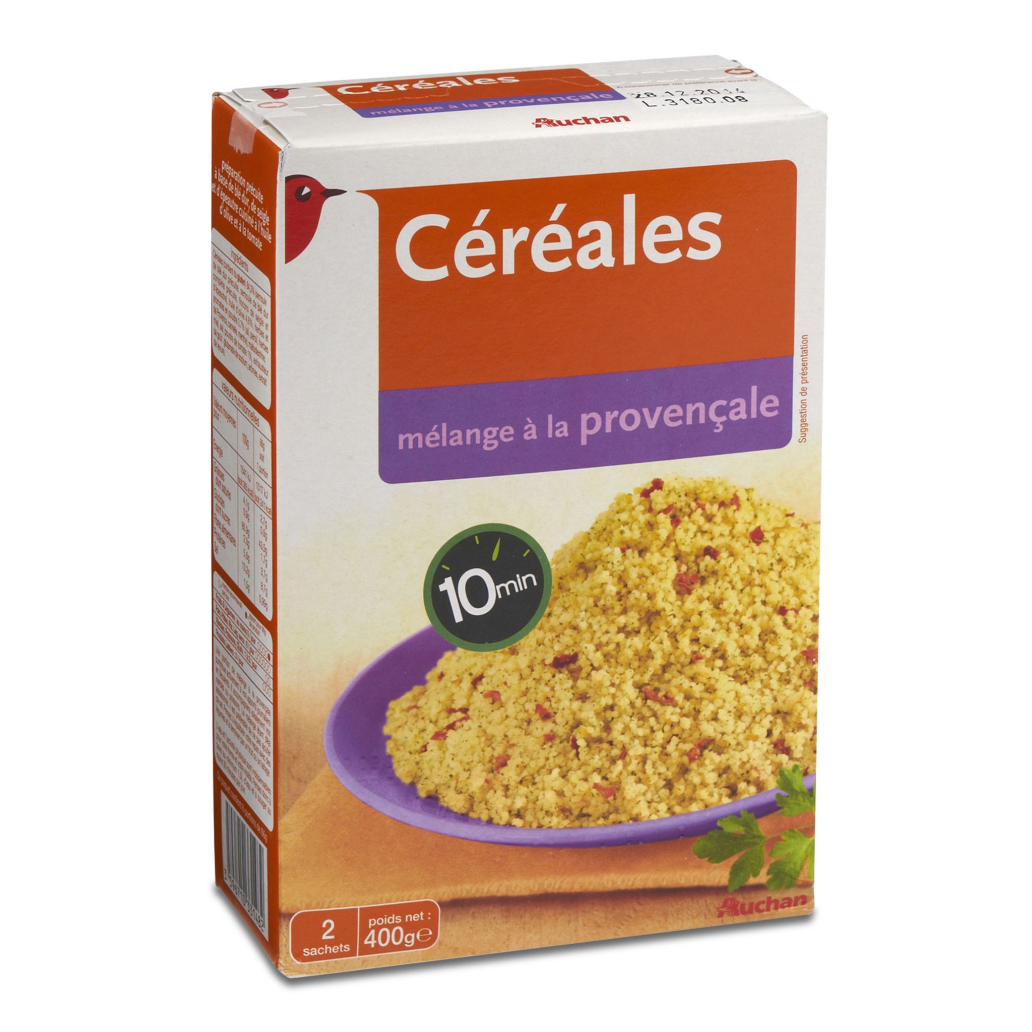 AUCHAN Céréales mélange à la provençale 2 sachets de 200g