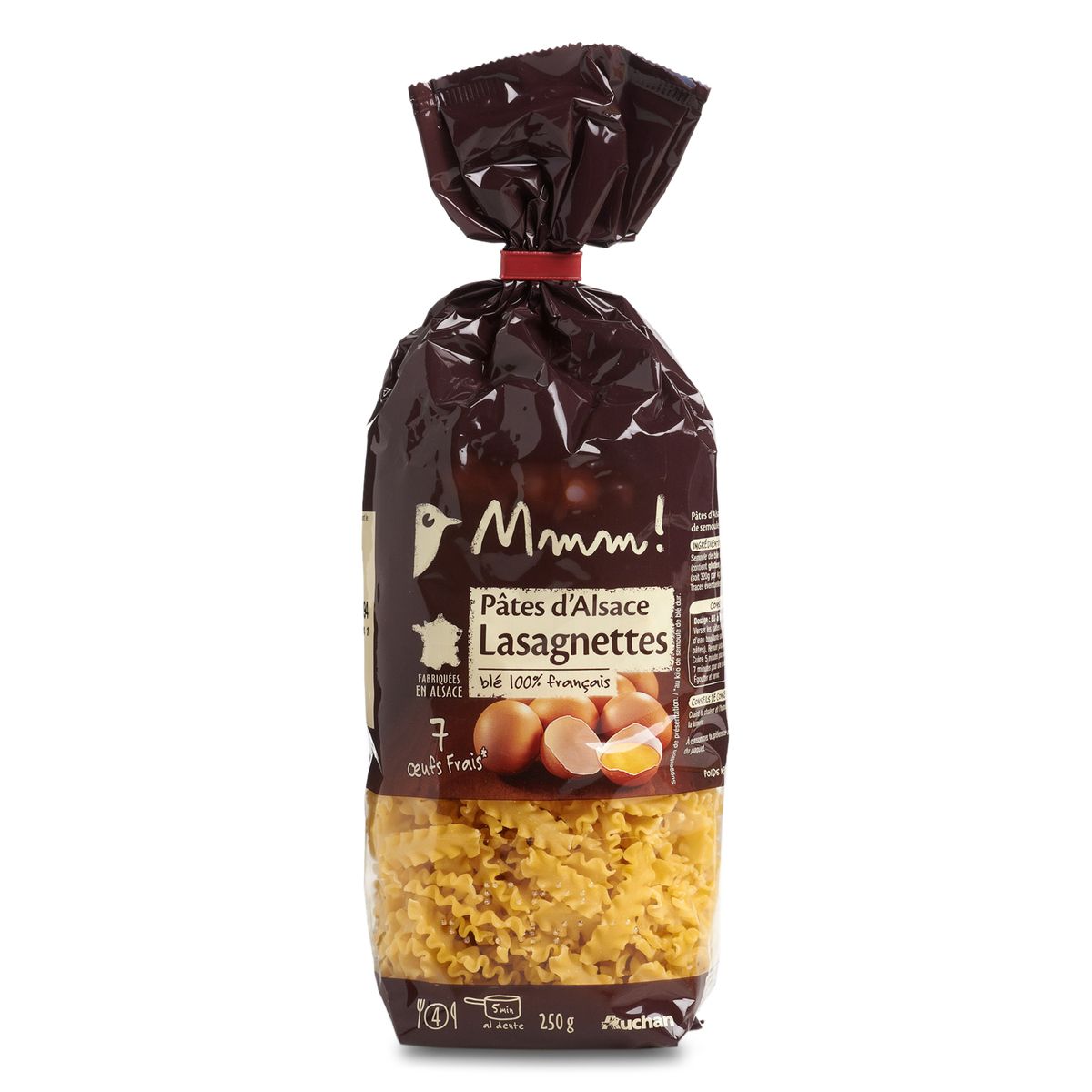 AUCHAN MMM! Mmm! lasagnettes aux 7 oeufs 250g