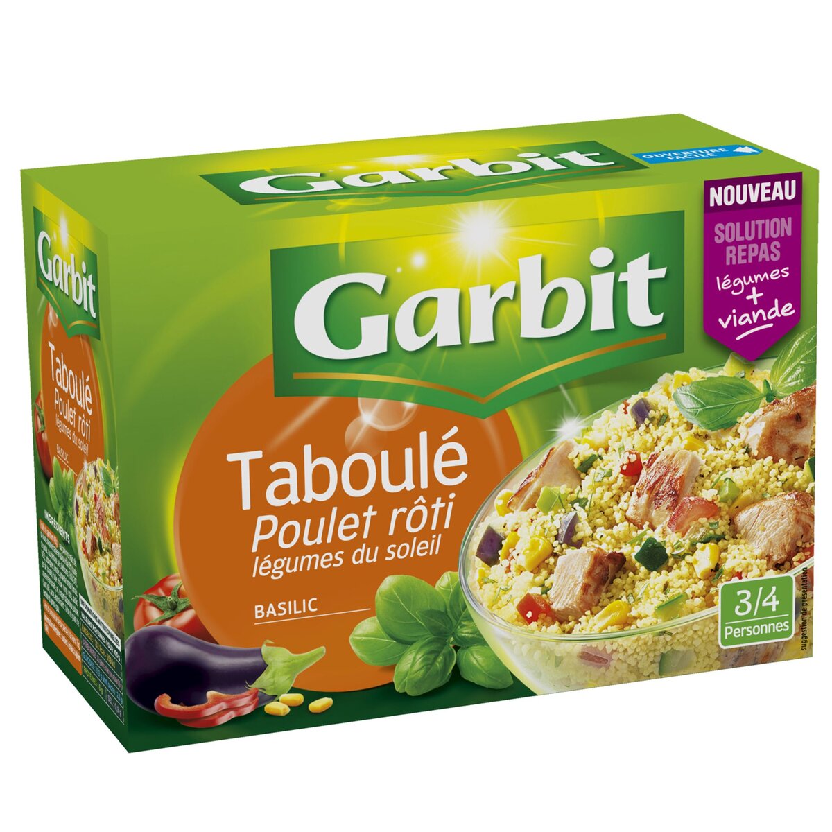 GARBIT Taboulé poulet rôti légumes du soleil et basilic 3-4 personnes 525g