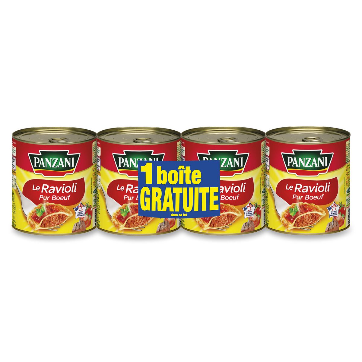PANZANI Ravioli pur boeuf 3x800g +1 offert