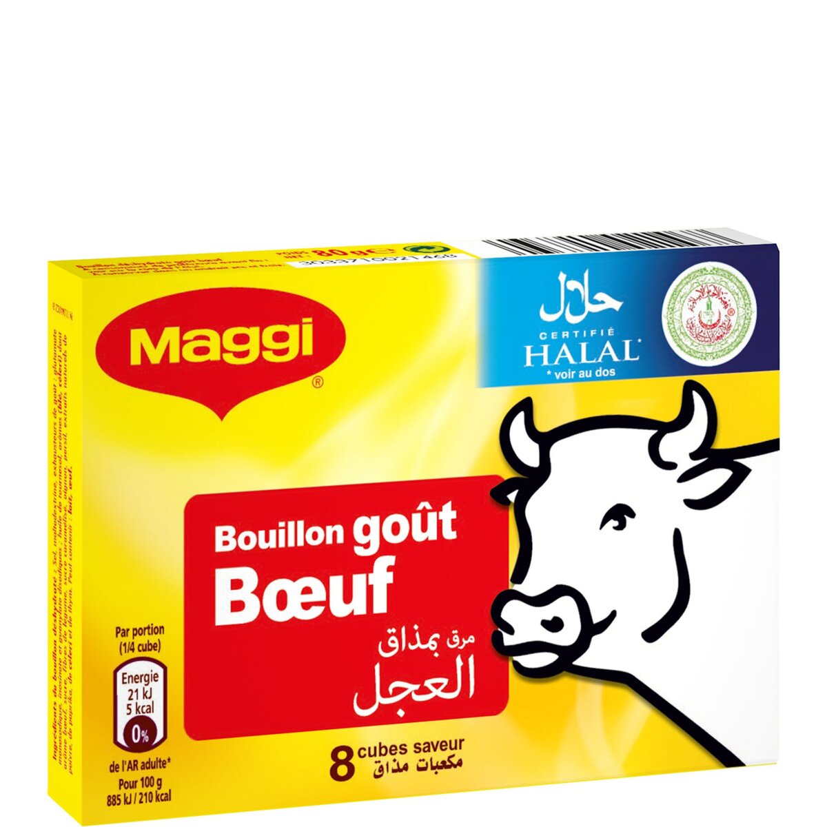 MAGGI Bouillon goût bœuf halal 8 tablettes 80g pas cher Auchan.fr