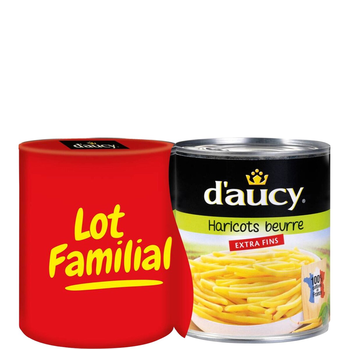 D'AUCY D'aucy haricots beurre extra fins 2x440g lot familial