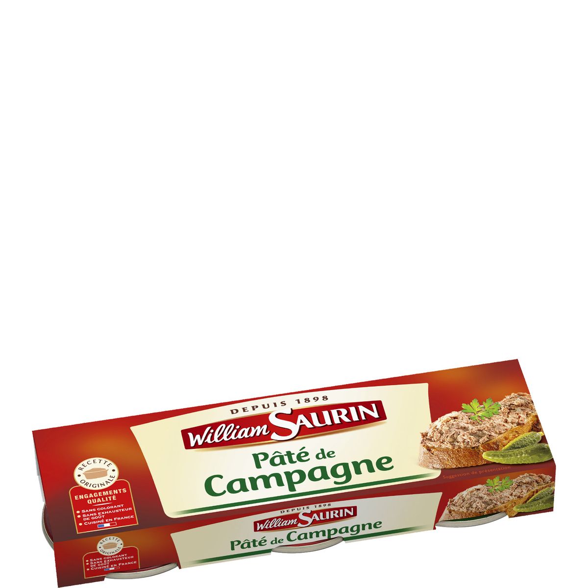 WILLIAM SAURIN Pâté de campagne 3x78g