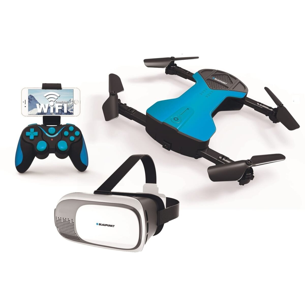 BLAUPUNKT Drone et masque de réalité virtuelle - BLP1600 - Bleu