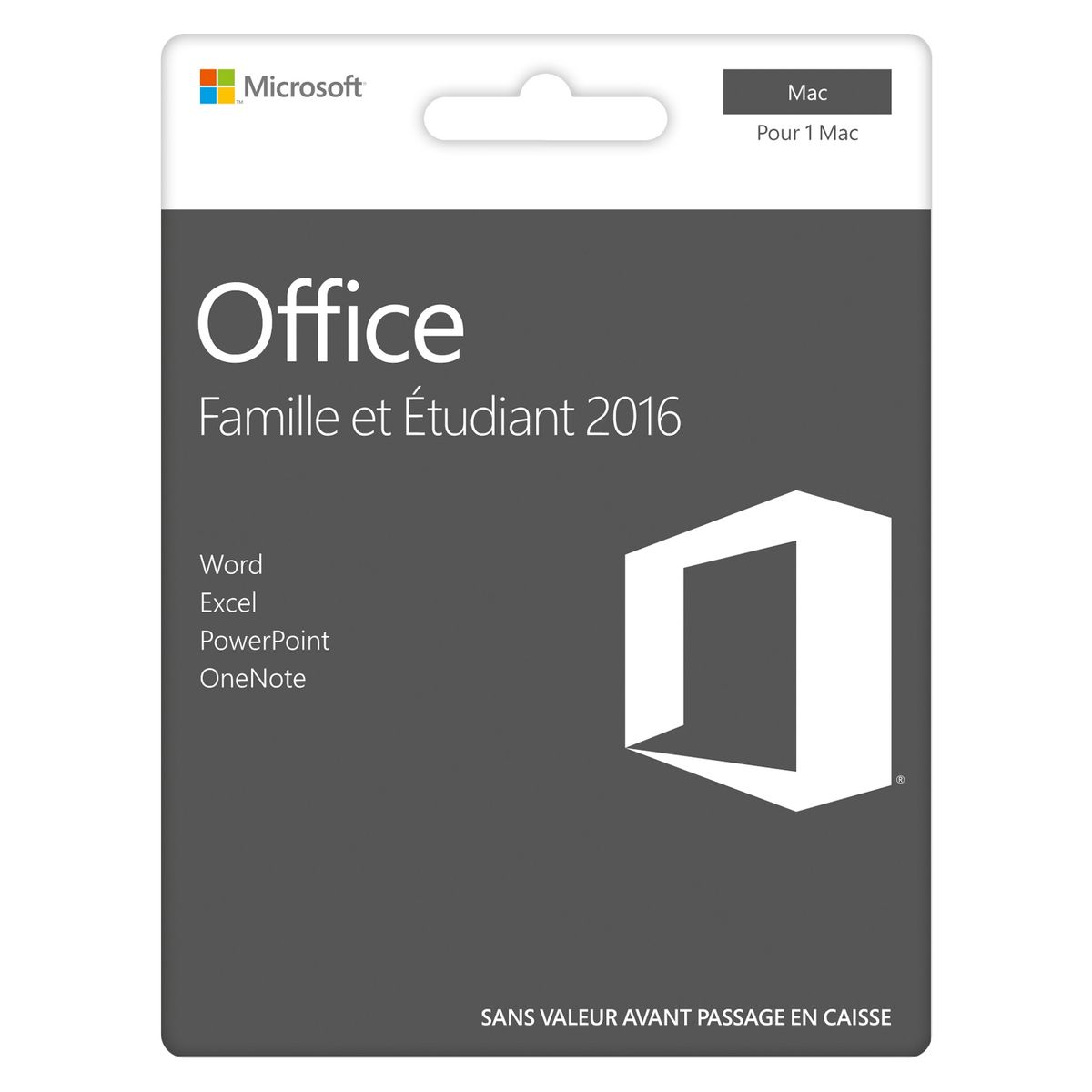 MICROSOFT Logiciel bureautique MAC Office famille et étudiant 2016