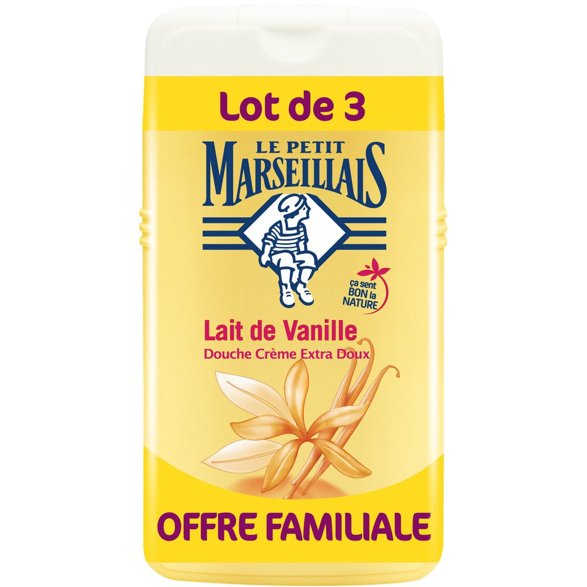 LE PETIT MARSEILLAIS Gel douche crème lait de vanille 3x250ml
