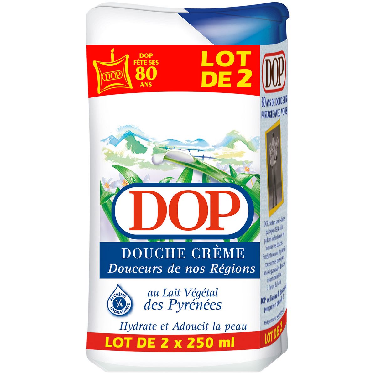 DOP Douceurs De Nos Régions Crème de douche au lait végétal des Pyrénées 2x250ml