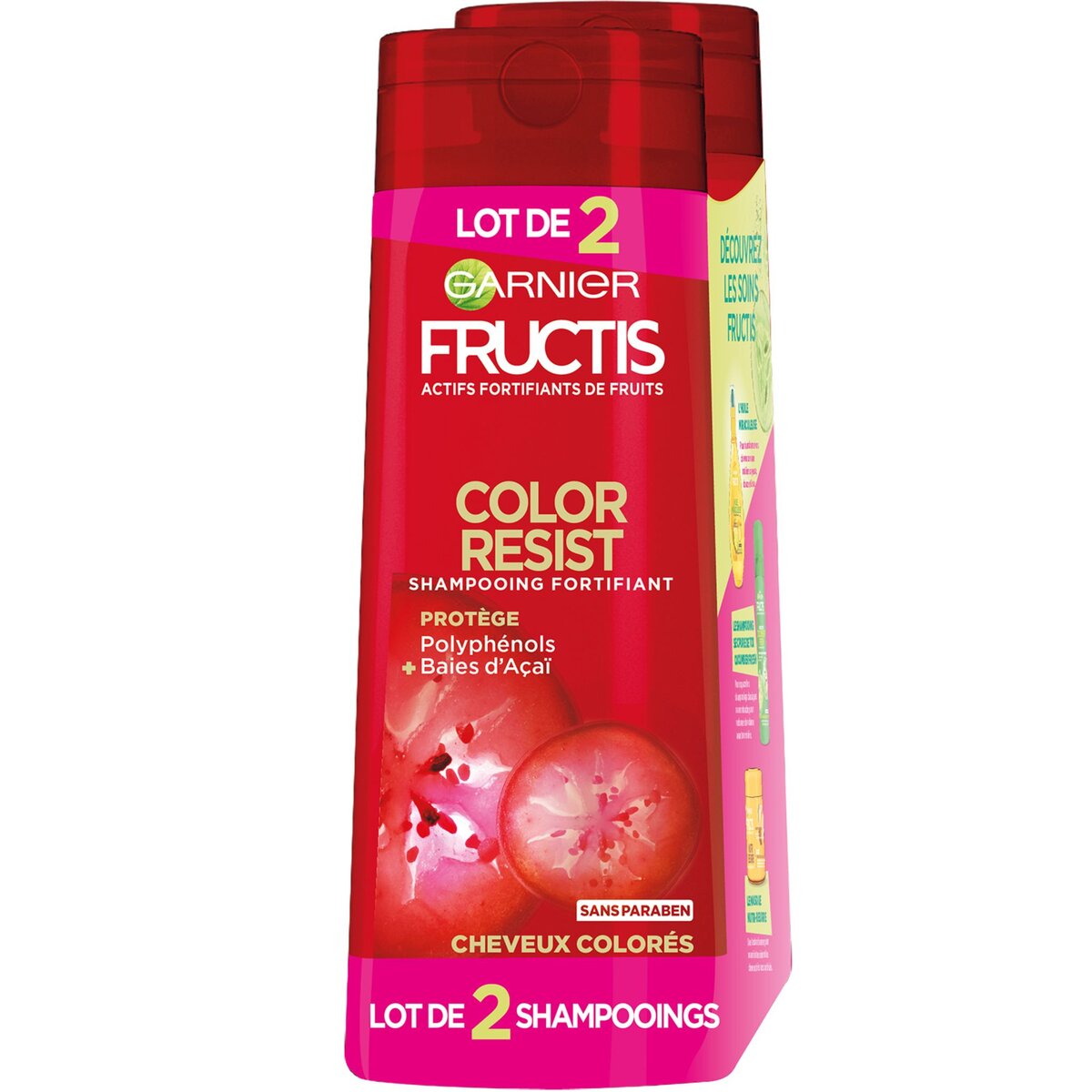 FRUCTIS Shampoing fortifiant color resist cheveux colorés 2x250ml