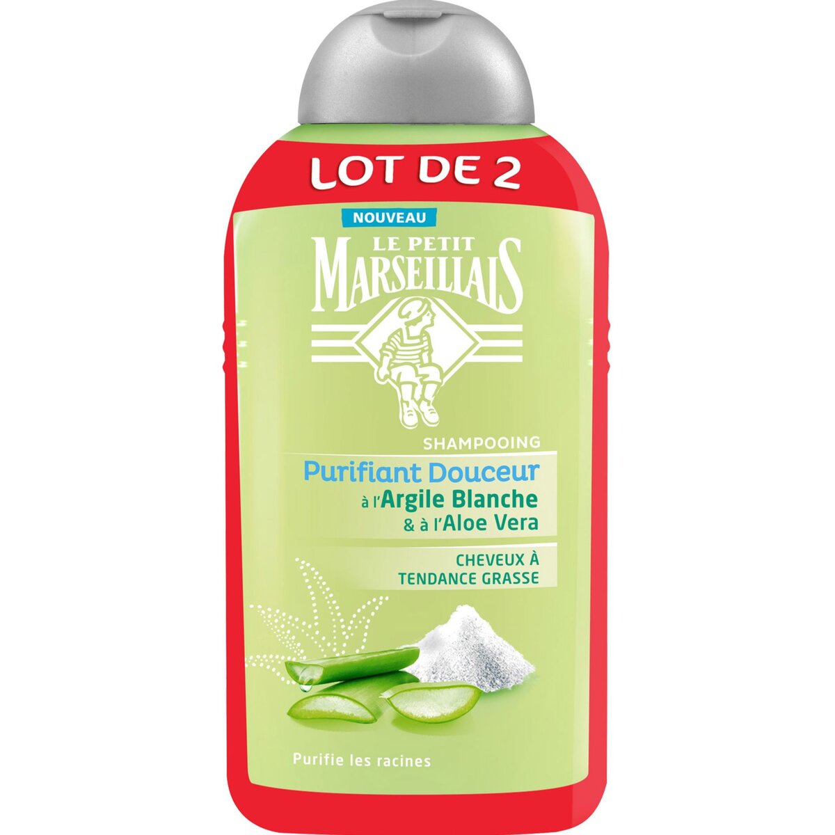 LE PETIT MARSEILLAIS Le Petit Marseillais shampooing argile aloé 2x250ml