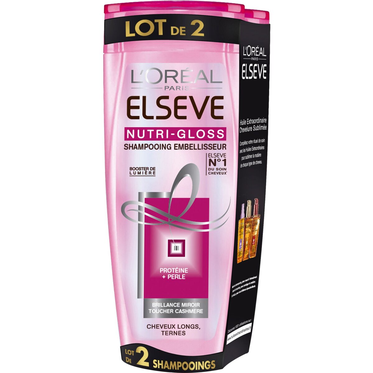 ELSEVE Nutri Gloss shampooing embellisseur cheveux longs & ternes 2x250ml