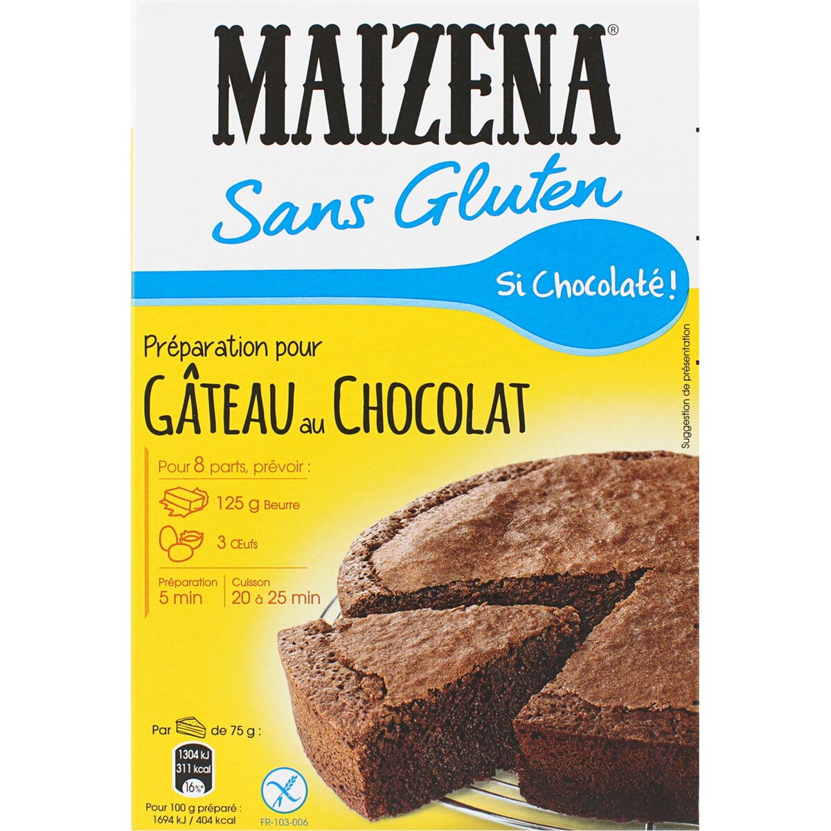 MAIZENA Maïzena sans gluten préparation pour gâteau au chocolat 330g