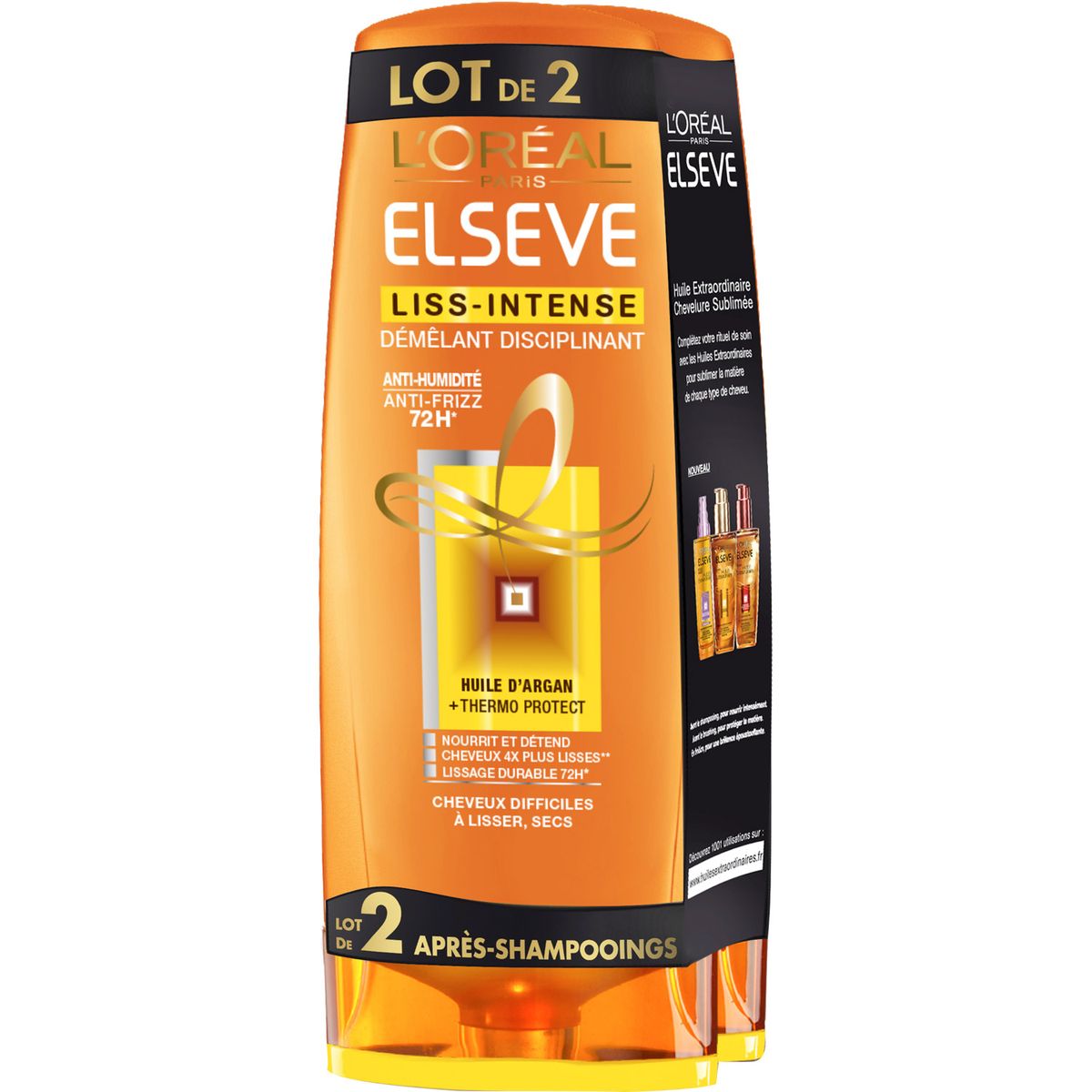 L'OREAL ELSEVE L'Oréal Elsève après-shampooing liss intense 72h 2x200ml