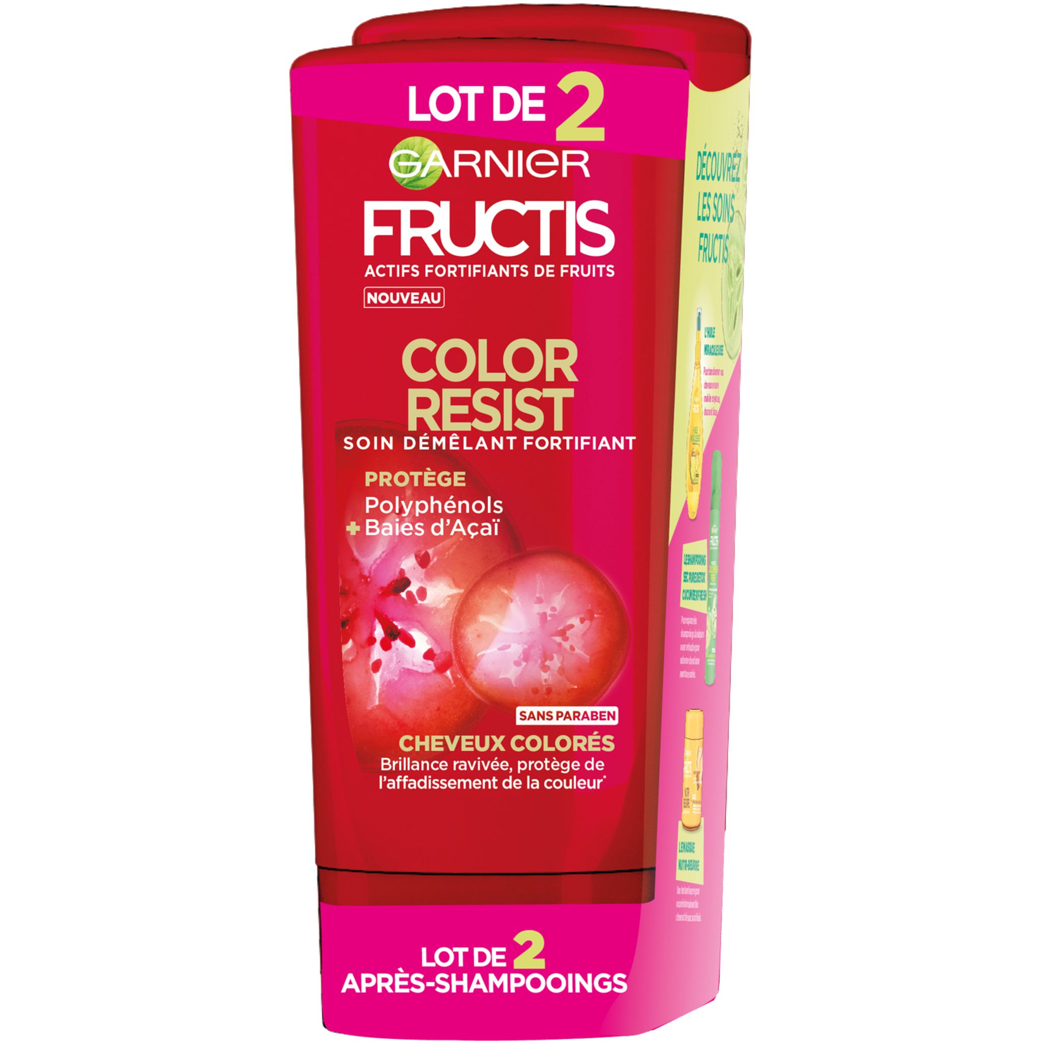 FRUCTIS Color Resist soin démêlant fortifiant cheveux colorés 2x200ml ...