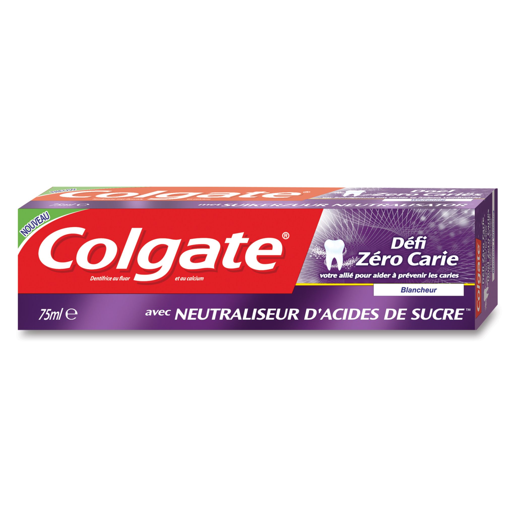COLGATE Colgate dentifrice défi zéro carie blancheur 75ml pas cher ...